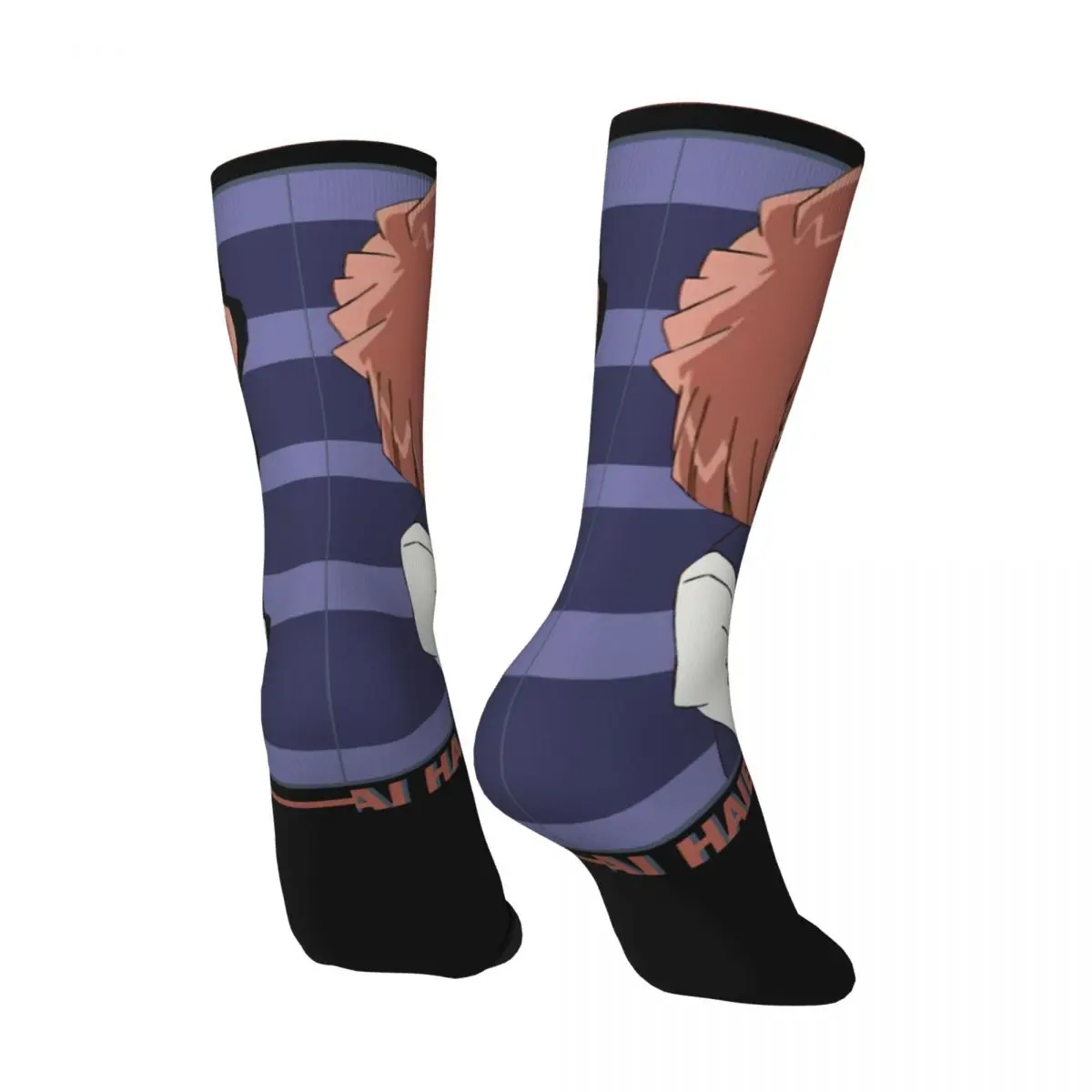 Happy Funny Men's Compression Socks RAN MOURI 1 Vintage Harajuku Detective Conan Hip Hop Novelty Casual Crew Crazy Sock