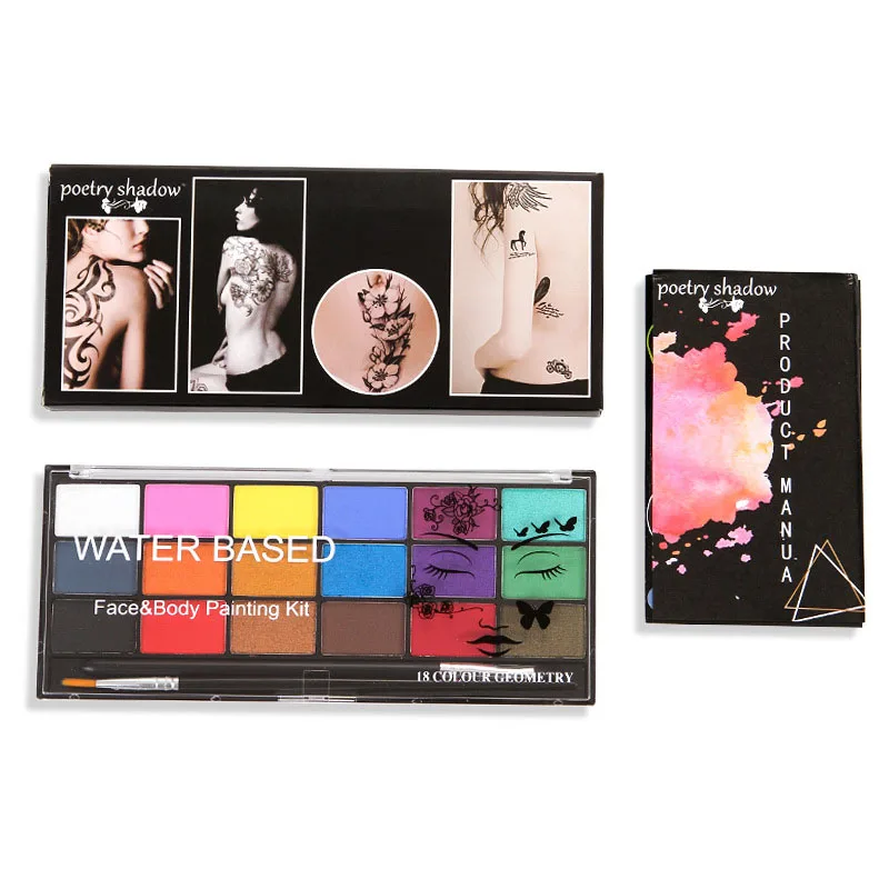 18-color Water-soluble Body Paint Safe And  Non-toxic And Colorful DIY Water-based Face Paint Halloween Face Color Pigment