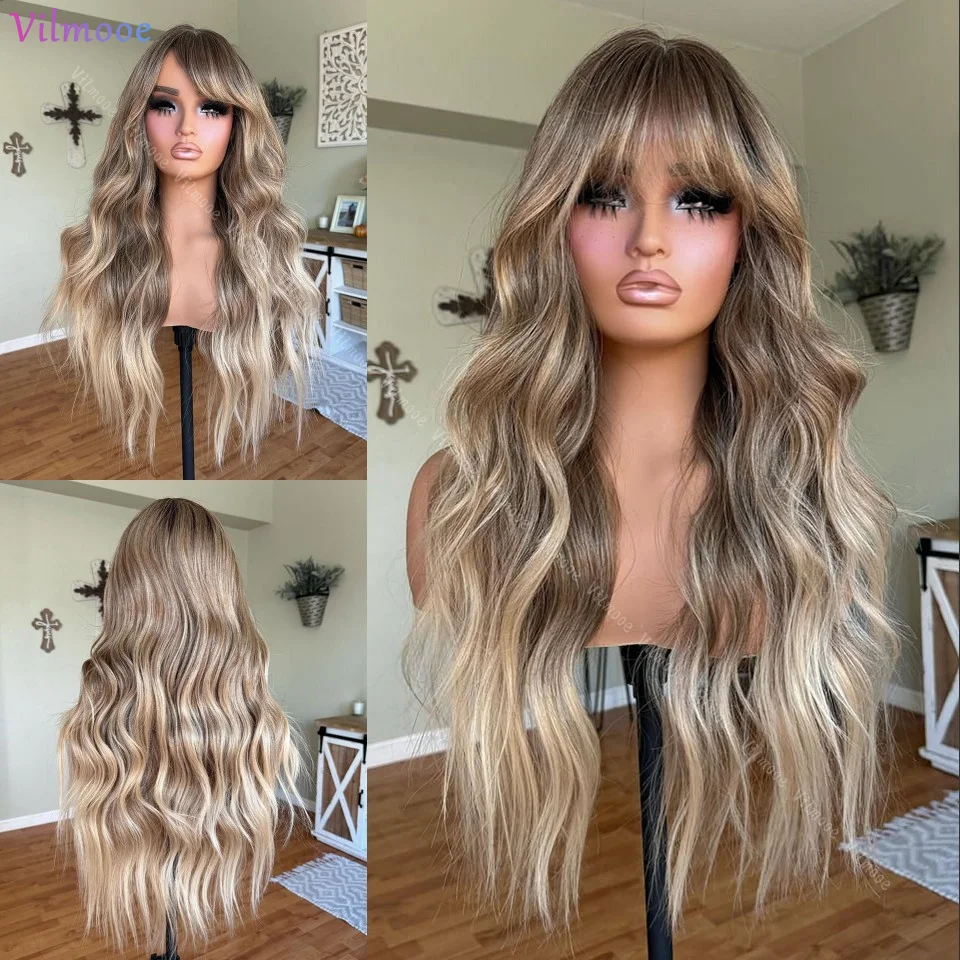 4/27 Hoogtepunt Ombre 13x4 Kant Frontale Pruik Body Wave Menselijk Haar Braziliaanse Bruin Blonde Zijden Top Vetersluiting Pruiken Met Pony