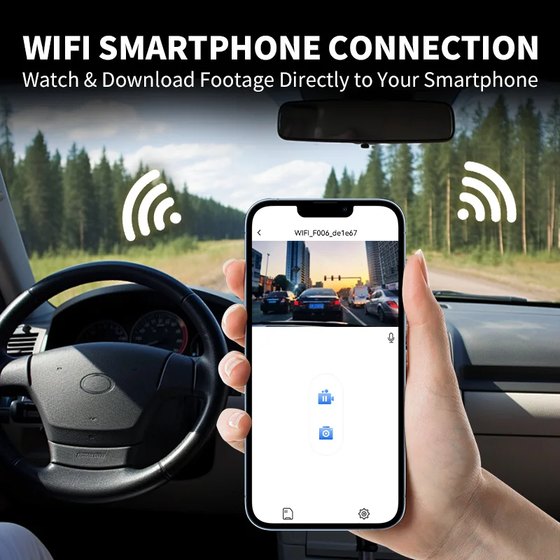 WIFI 6MP Dash Cam Coche Auto Cámara Visión Nocturna Aplicación Control Grabadora 360 °   Cámara de vigilancia giratoria remota Live ViewCar Vide