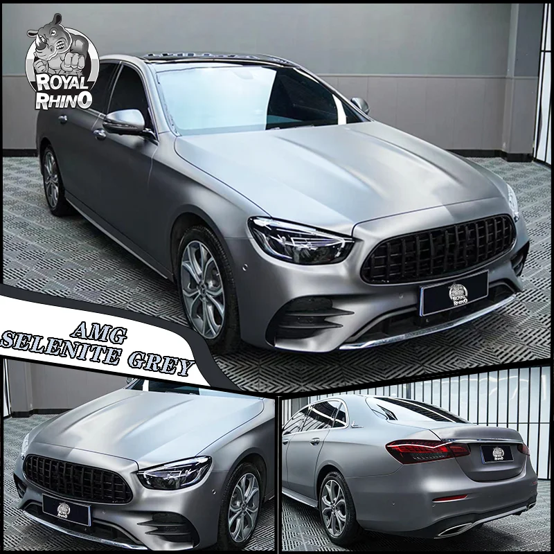 High Quality 1.52*18M PET AMG Selenite Grey Matte Auto Decoration Film VehicleWrap Car vinyl wrap