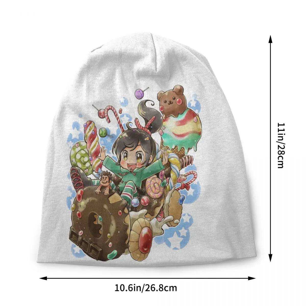 Custom Wreck-It Ralph Wallpaper Anime Skullies Beanies Caps Fashion Winter Warm Women Men Knitted Hat Unisex Adult Bonnet Hats