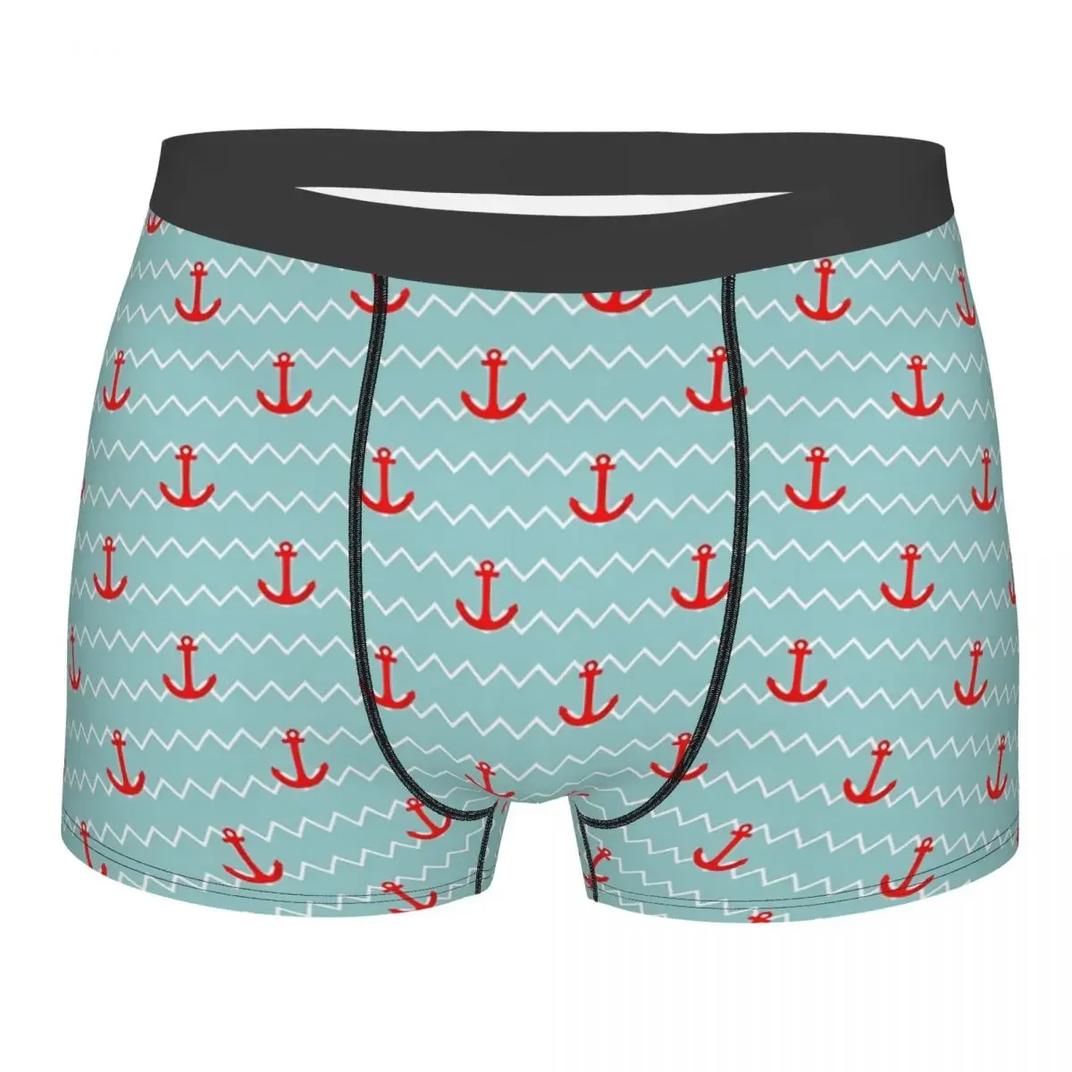 Green Wave Man's Boxer Briefs Underwear Anchor Highly Breathable High Quality Birthday Gifts