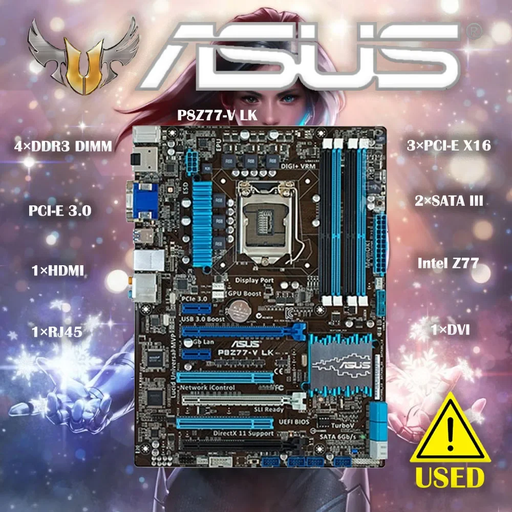 Asus P8Z77-V LK  Motherboard Z77 Socket LGA 1155 i3 i5 i7 DDR3 32G ATX Motherboard