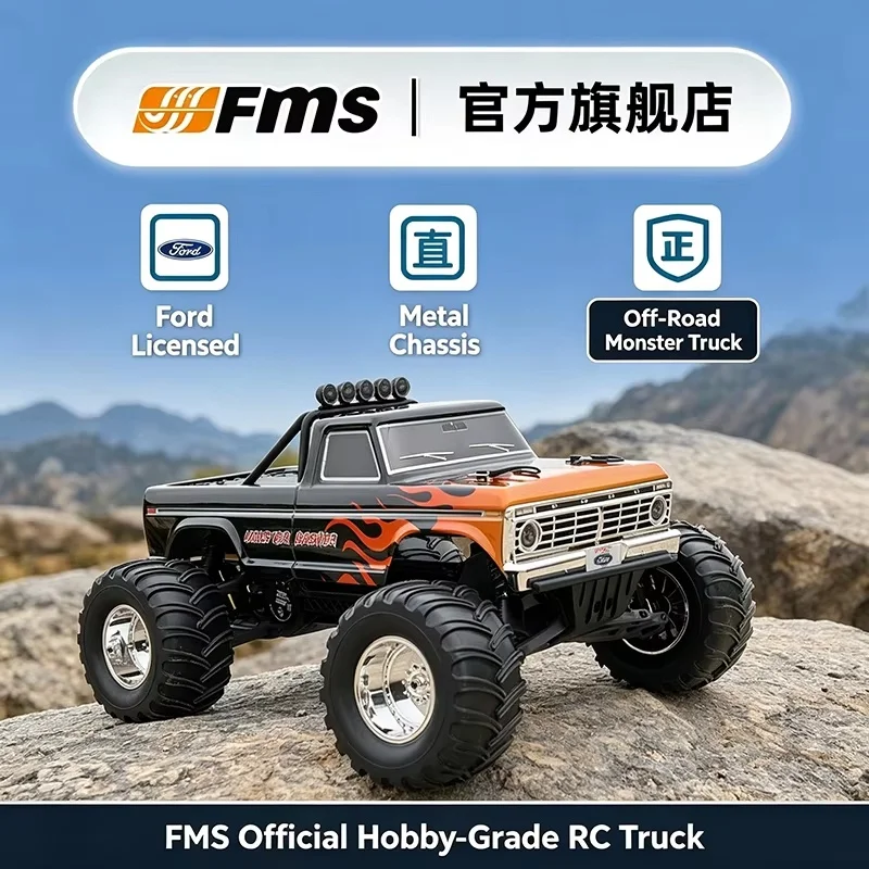 FMS 1/10 Ford F100 Brushless Edition Big Foot RC Remote Control Model Car Rear-Wheel Drive High-Speed Off-Road Drift Toy