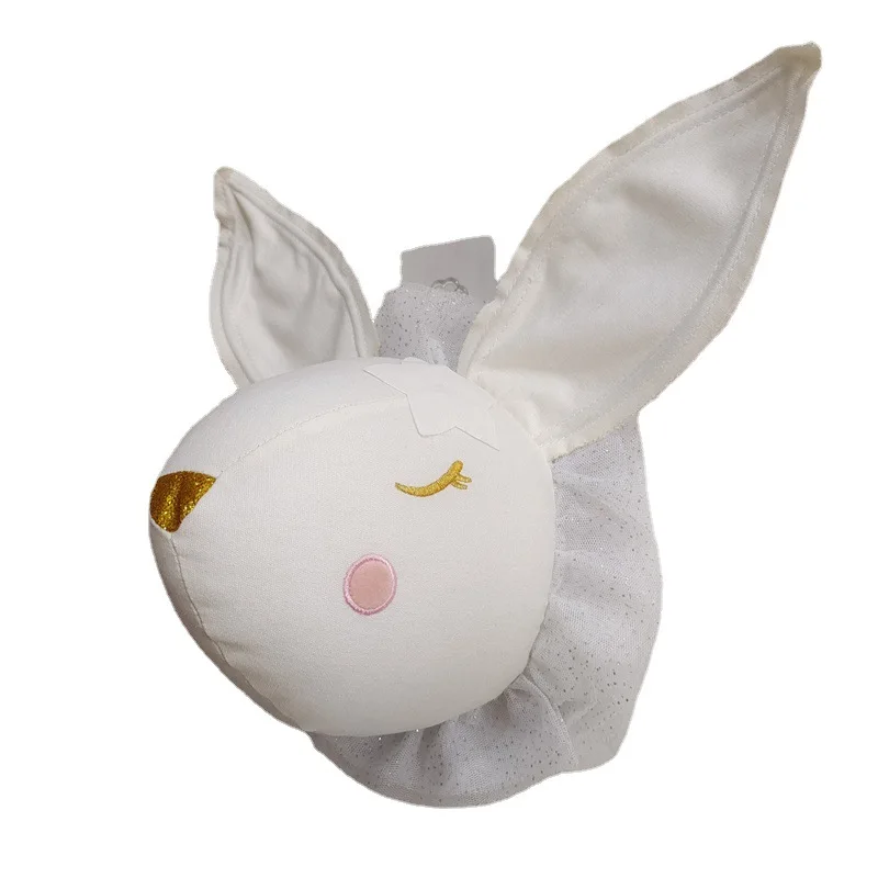 Décoration murale 3D pour chambre de bébé fille, têtes de lapin en peluche, décoration pour chambre d'enfant