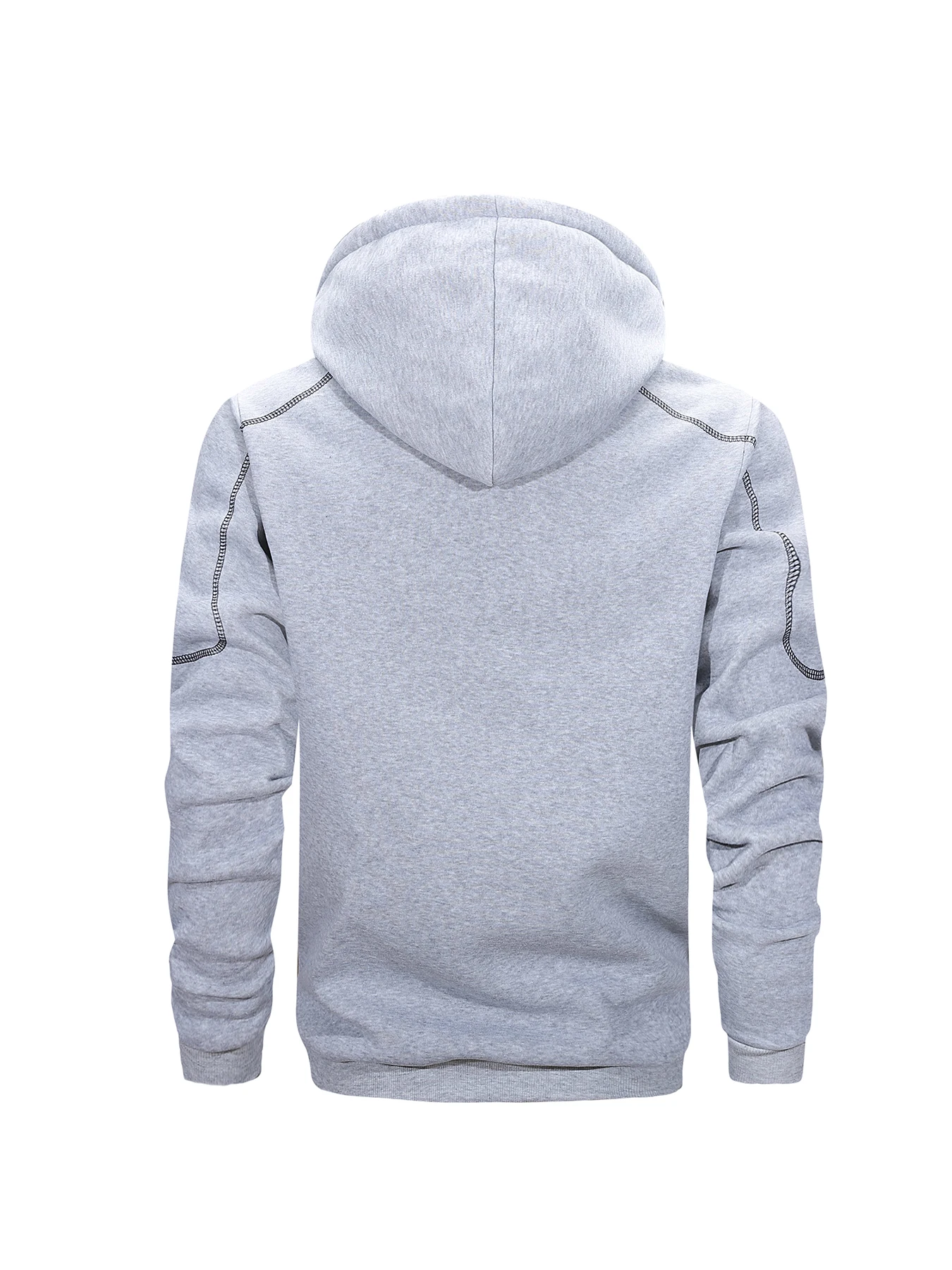 Men's Zip Up Hoodie Long Sleeve Sweatshirt Contrast Zipper Pockets Stitching Slim Fit Casual Sports Outerwear