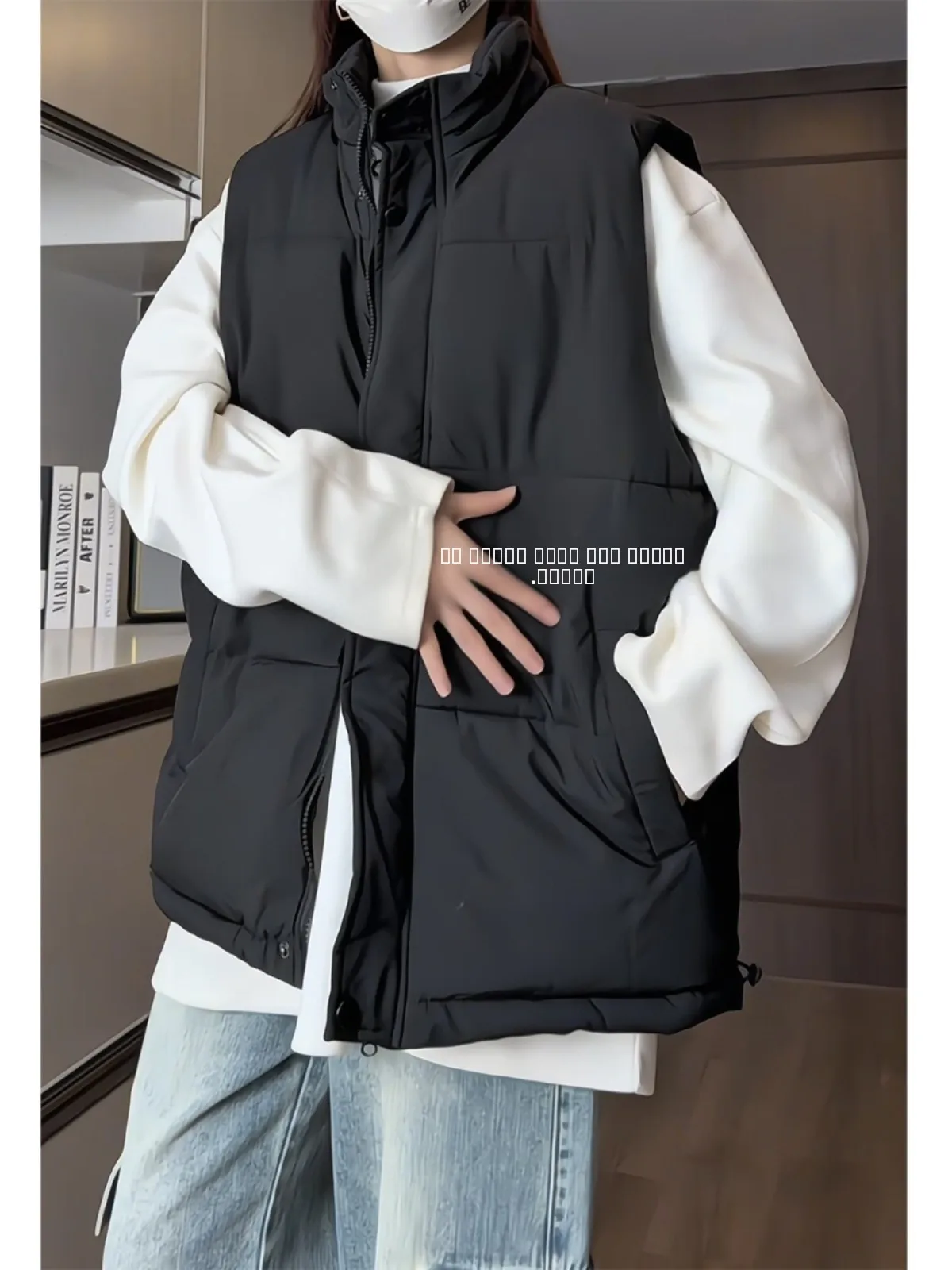 Bla Women's ort Svel Jaet 2024 New Winter Thiened American Sle Vest Polyester Fabric Strong Heating Index