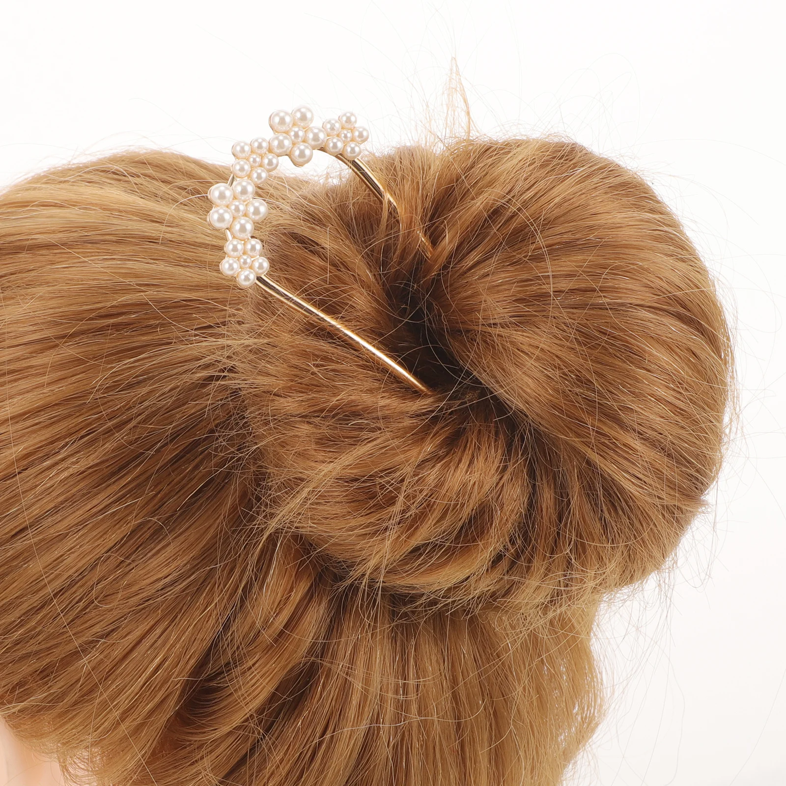 

Pearl Hair Fork for Women French Hair Pin U Shape Bun Stick Secure Hold Updo Chignon Vintage Accessory French Pin