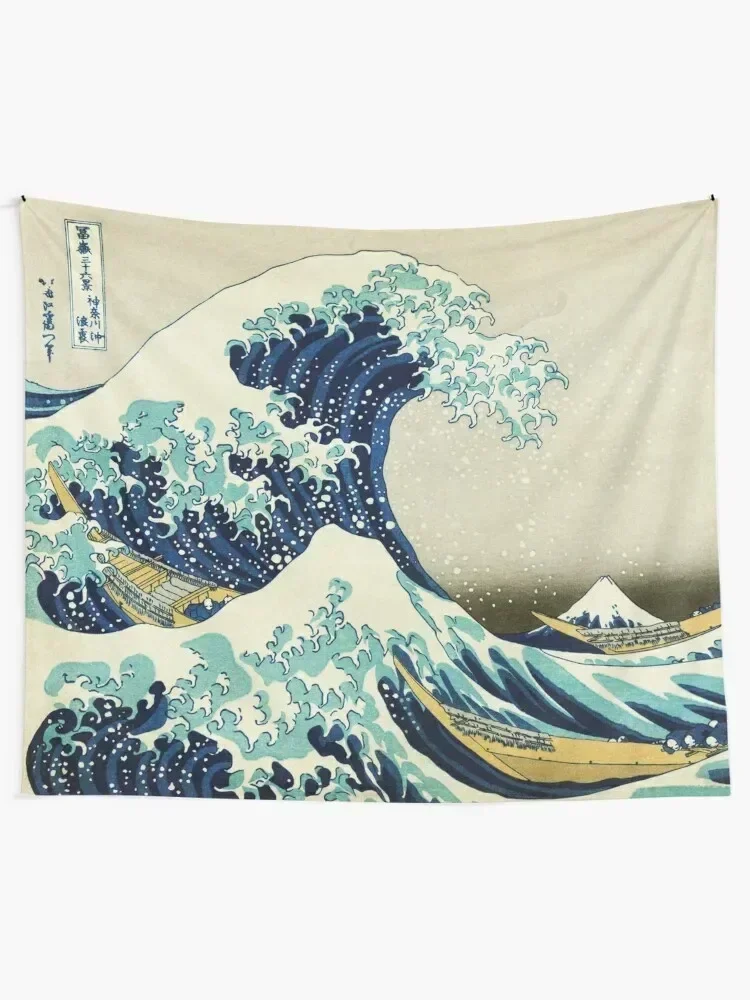 The Great Wave off Kanagawa by the Japanese ukiyo-e artist Hokusai Hiroshige nature waves painting HD HIGH QUALITY Tapestry