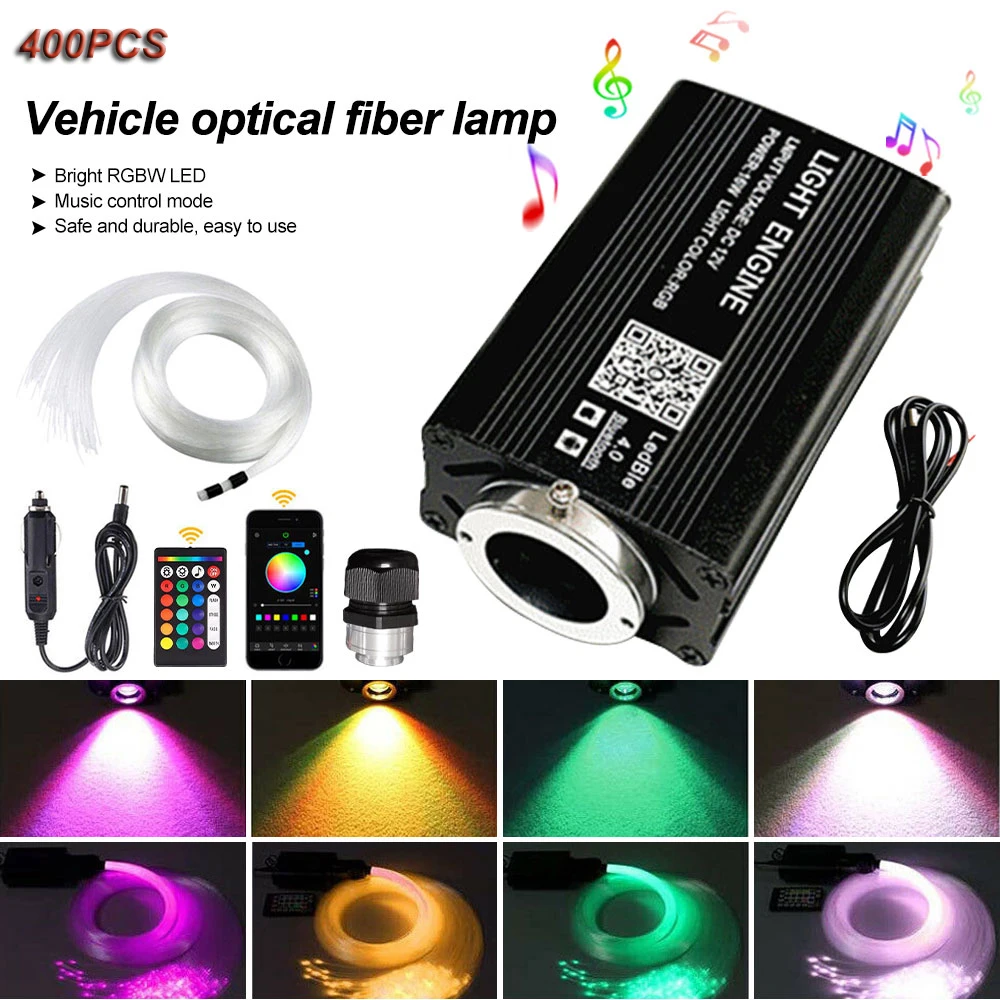 

400pcs 0.75mm*2m Set starry sky sound control fiber optic light Equipped with cigarette lighter & power supply & 1mDC cable