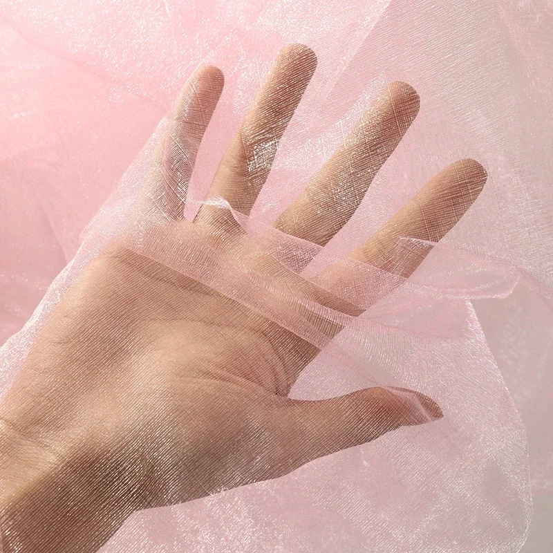 5/10m Organza Tüll Stoff Kristall Organza Rolle, schiere glänzende Stoff für Hochzeits feier Hintergrund Dekor Geschenk verpackung DIY Handwerk – Detail 2