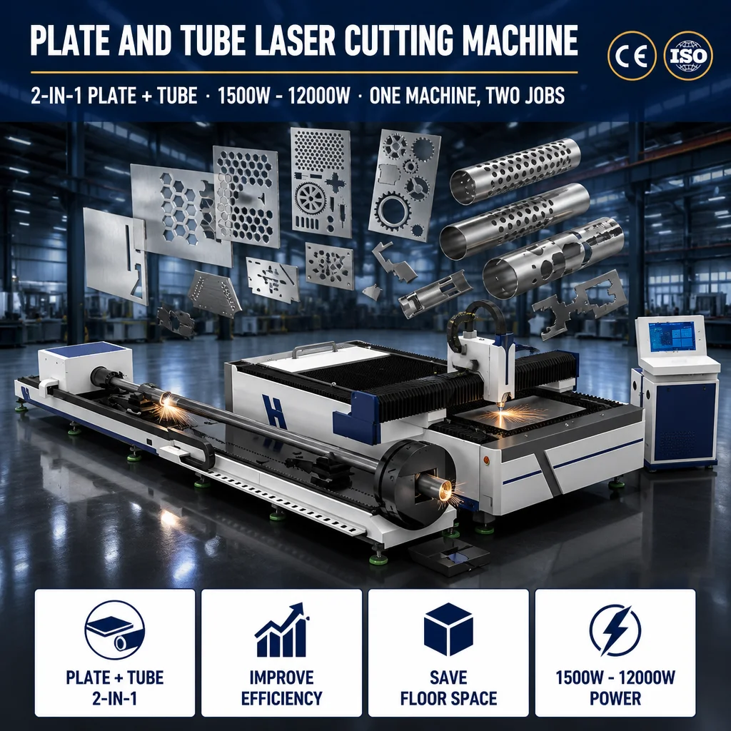 Fiber Laser Cutter for Metal Sheet and Pipe Tube Combined CNC Plate Fiber Laser Cutting Machine Stainless Steel Fabrication