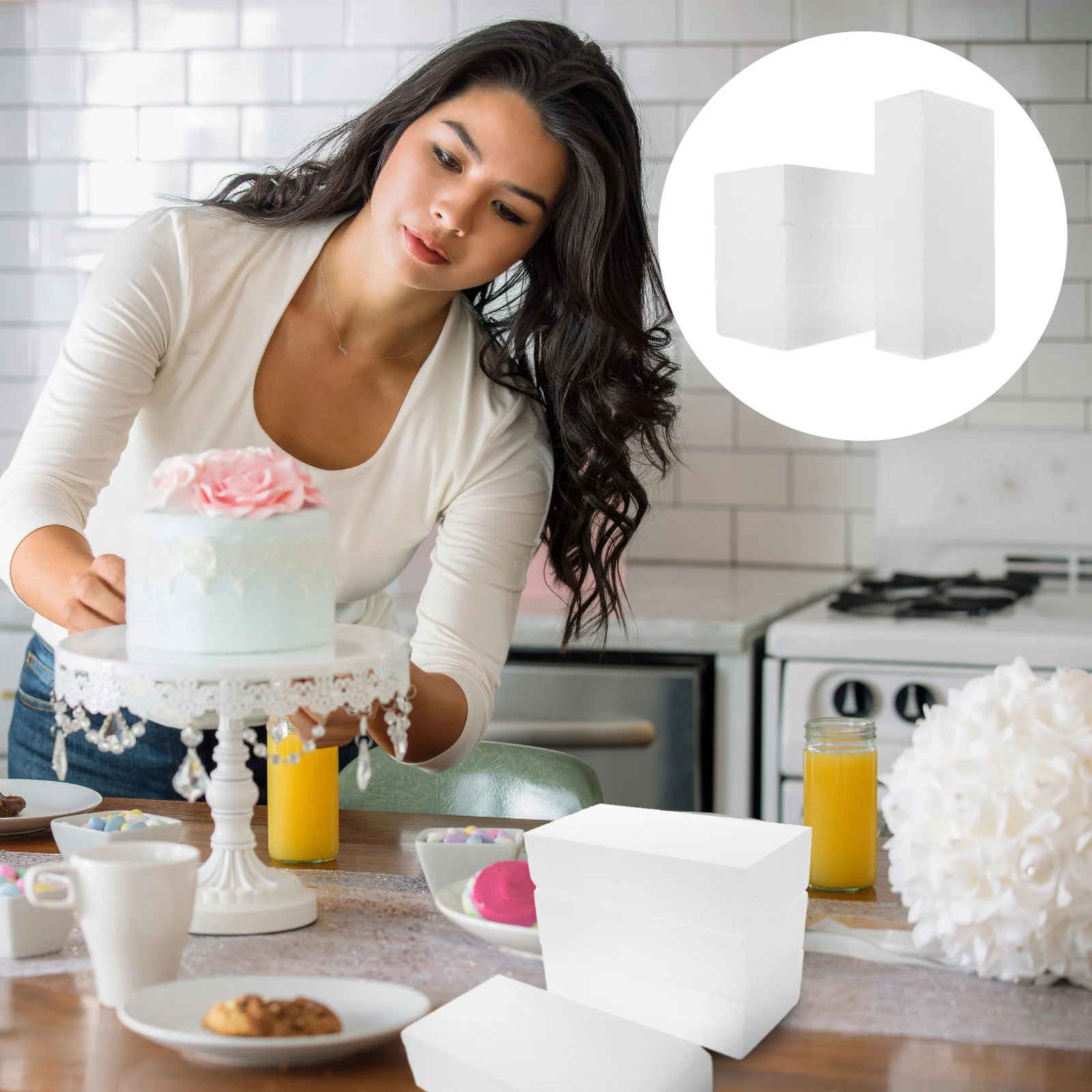 

4 Pcs Foam Blocks Craft for Painting Wedding Decor Sculpting Large Lightweight Cubes Art School Projects