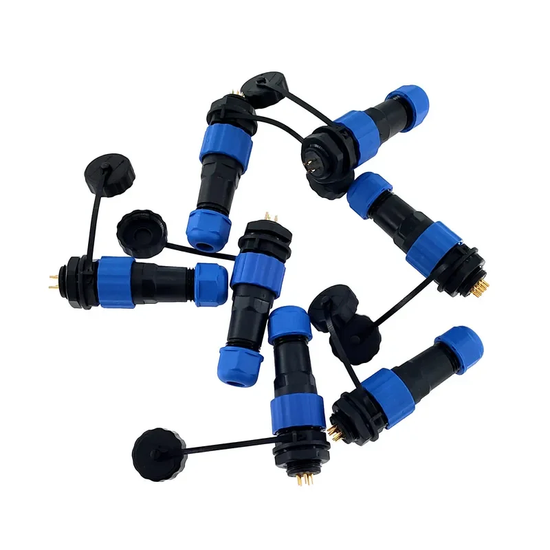 SP16 Waterproof IP68 Power Cable Connectors Set Male Plug & Female Socket 2pin/3/4/5/6/7/8/9 Pin for Electrical Wiring