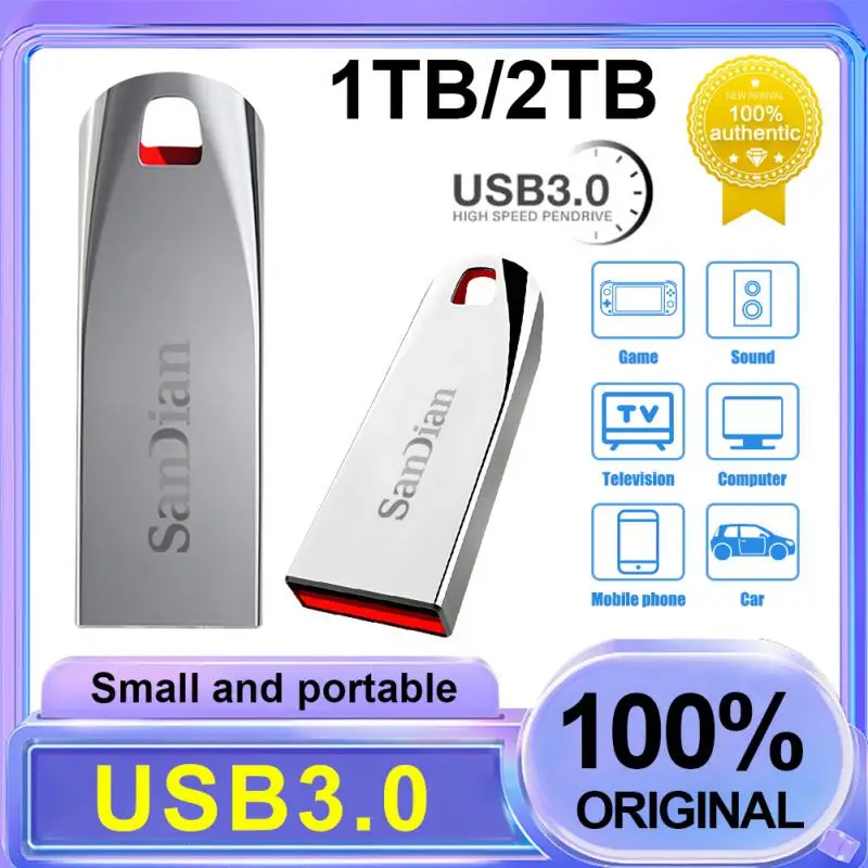 Upgraded 2TB Pen Drive Metal USB 3.0 High Speed External Memory USB Mini Flash Drives 1TB 256GB 512GB64GB USB Flash Disk Adapter