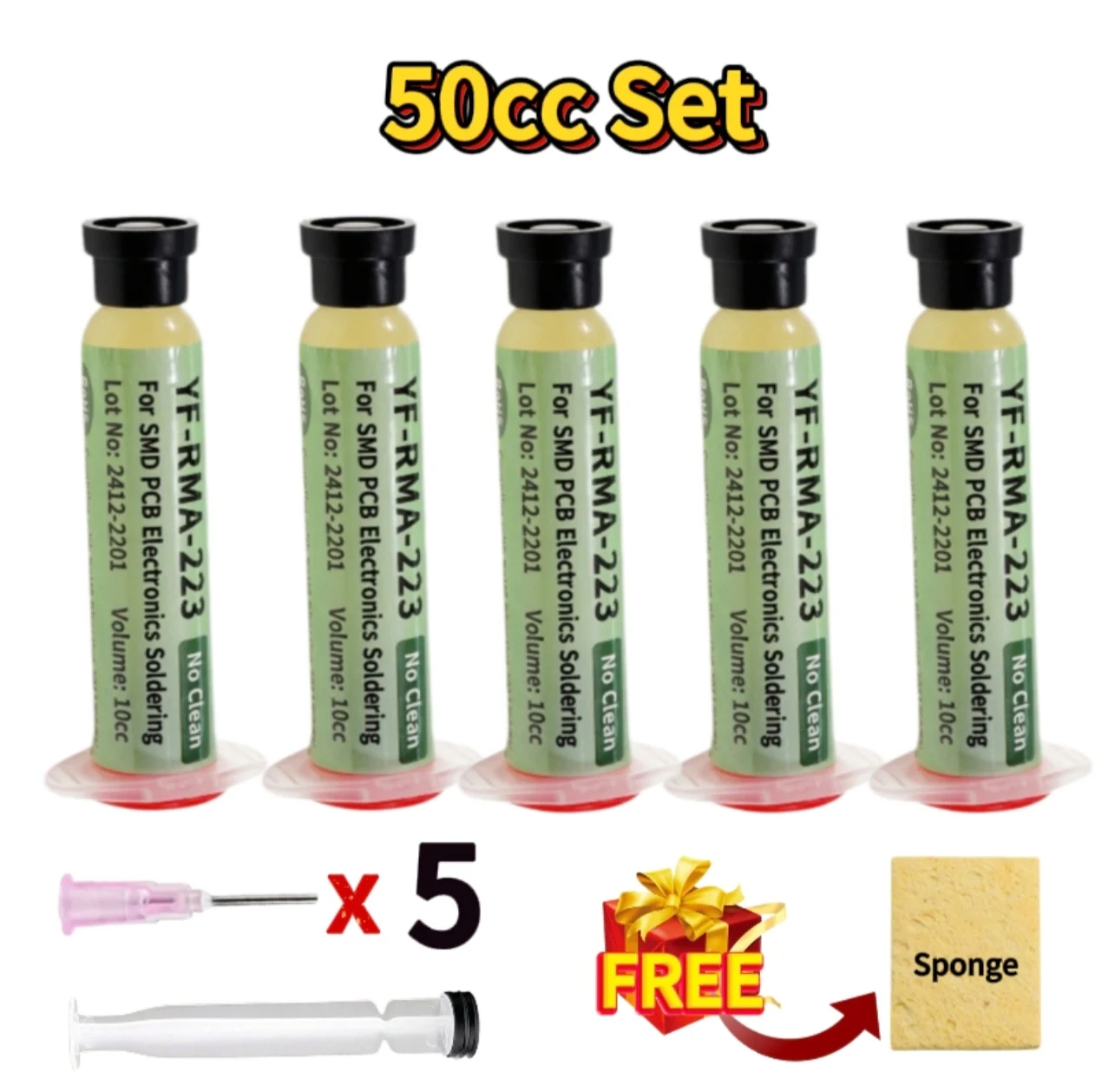 YF-RMA-223 Soldeerpasta 10CC Naaldbuis Type Rosin Soldeer Flux Reparatie Lassenolie voor Telefoon PCB BGA SMD Rework