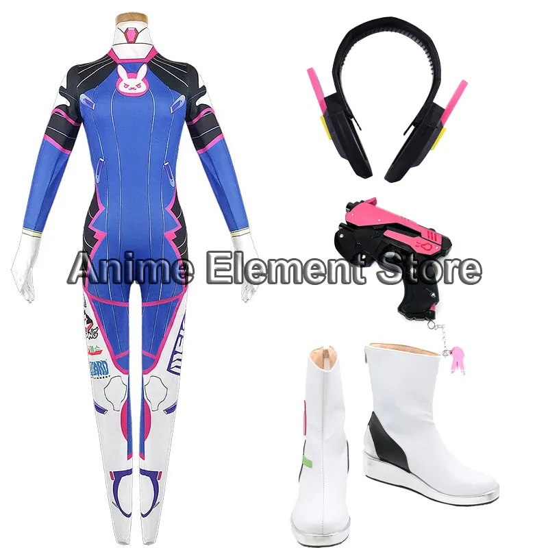 D.Va Cosplay Costume Dva Set Song Hana Siamese Cos Costume Tights Woman's Halloween Party Costume Overwatch Dva Cosplay Wig