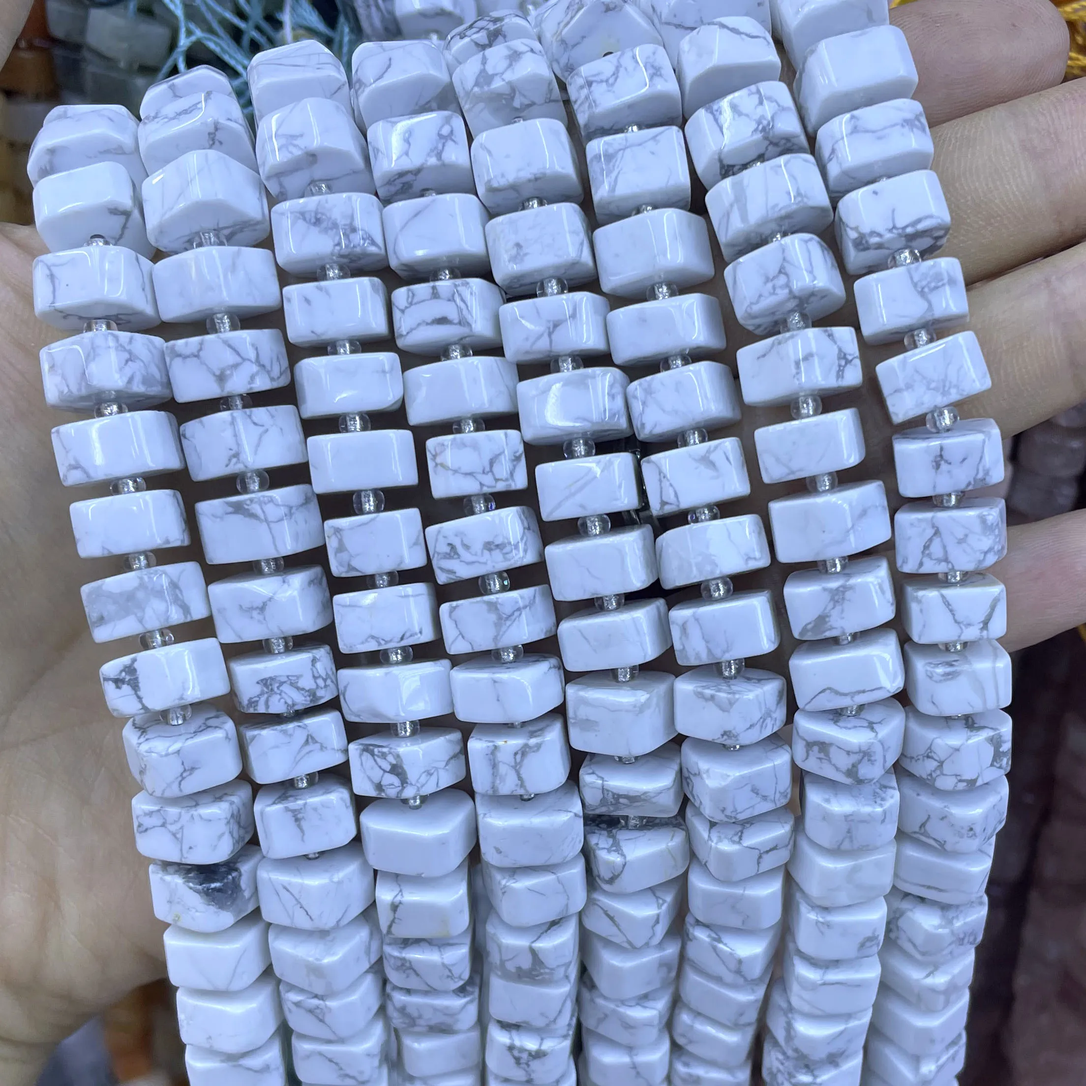 6X10MM Naturstein, unregelmäßige Erdbeerquarz-Perlen, lose Spacer-Perlen für Schmuckherstellung, Charme, DIY-Armbänder, Halskettenzubehör – Detail 12
