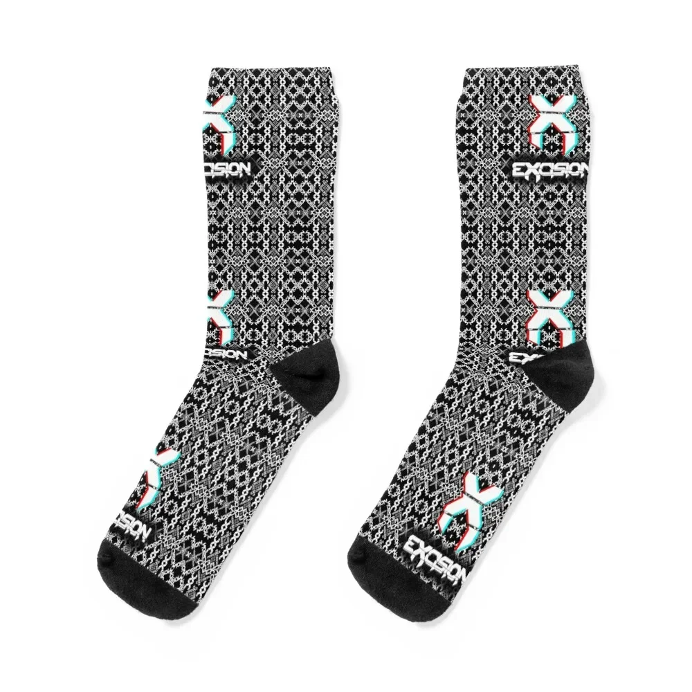 Excision Merch Pattern Design Socks Christmas winter thermal winter Socks Male Women's