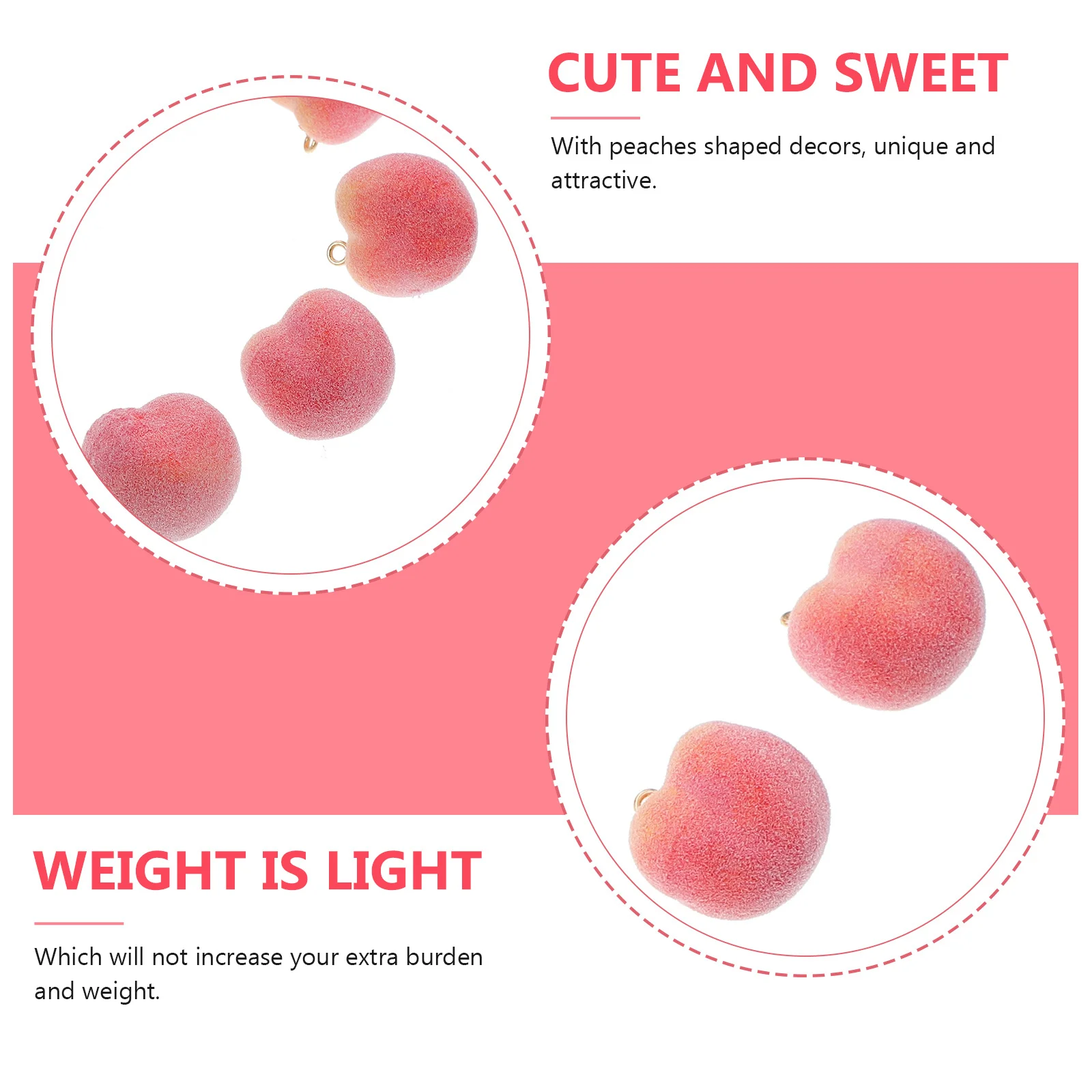 

10Pcs DIY Peach Pendant Jewelry Materials Simulated Fruit Charms Necklace Ornaments Handmade Craft Accessories