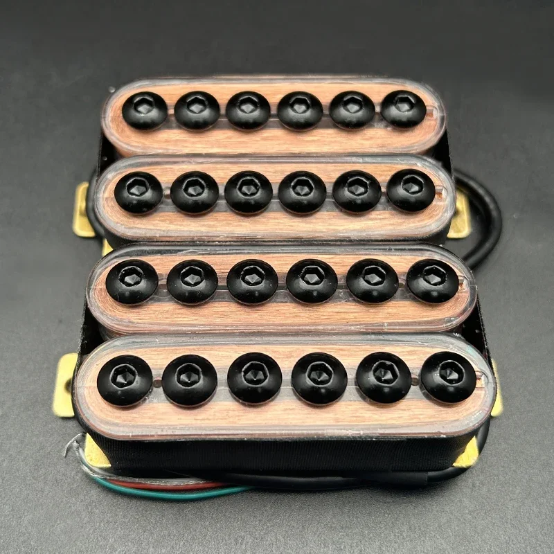 

Electric Guitar Humbucker Big Adjustable Screw Dual Coil Guitar Pickup with 4 Conduct Cable/Coil Splitting Transparent