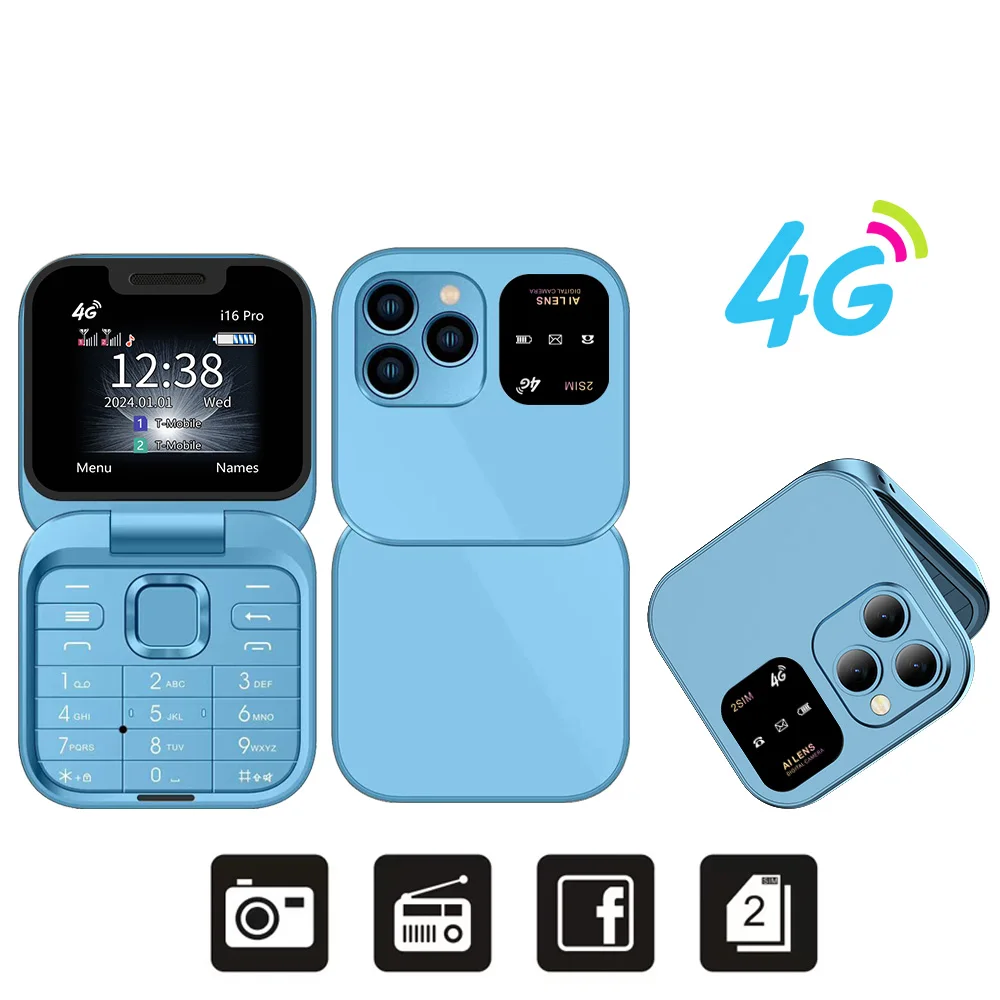2025年新型サーボ4G LTEセルラー折りたたみ式携帯電話 デュアルSIM