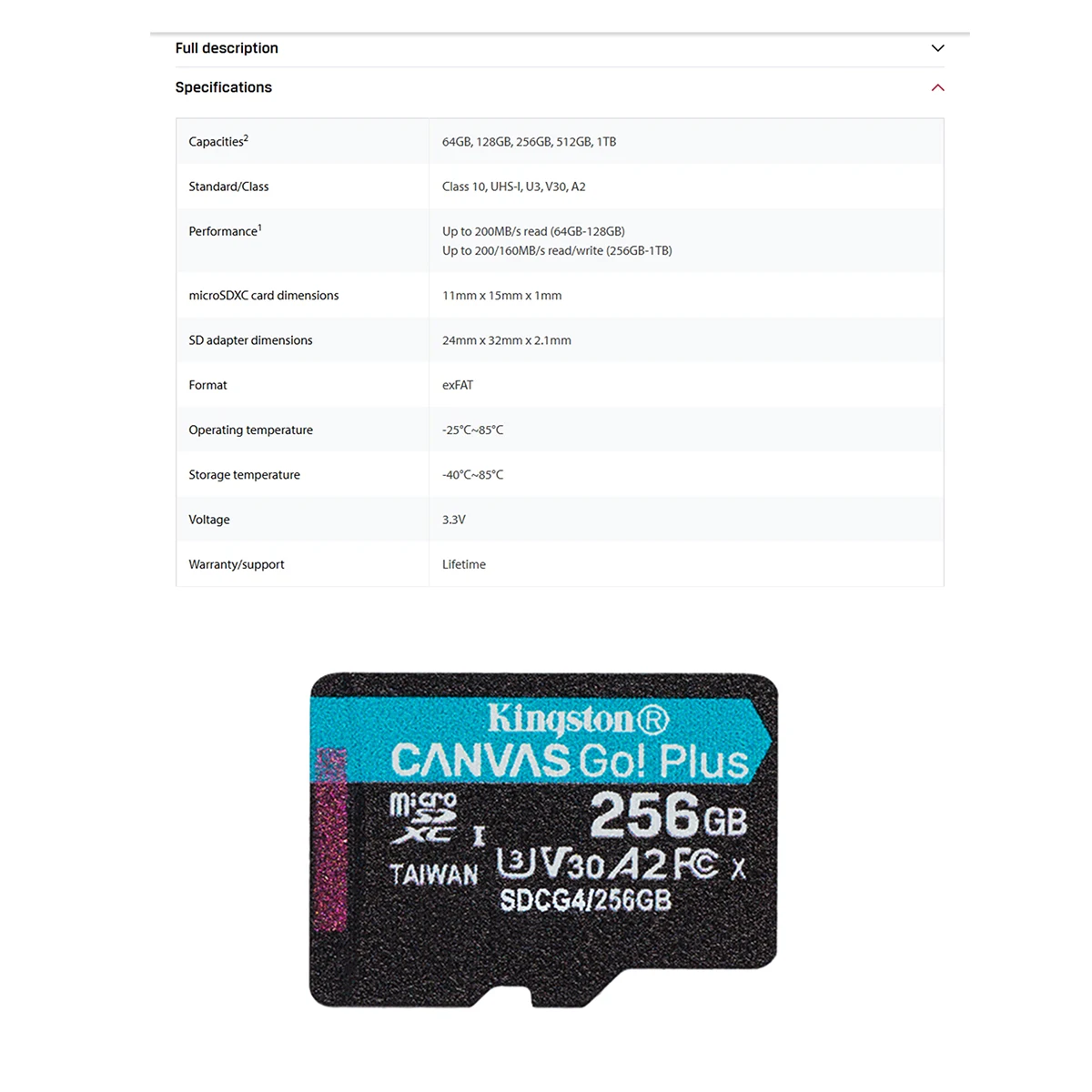 Kingston Canvas Go! Plus microSD Card 128GB Memory Card Class10 TF Card 256GB 512GB UHS-1 carte sd memoria for Smartphone