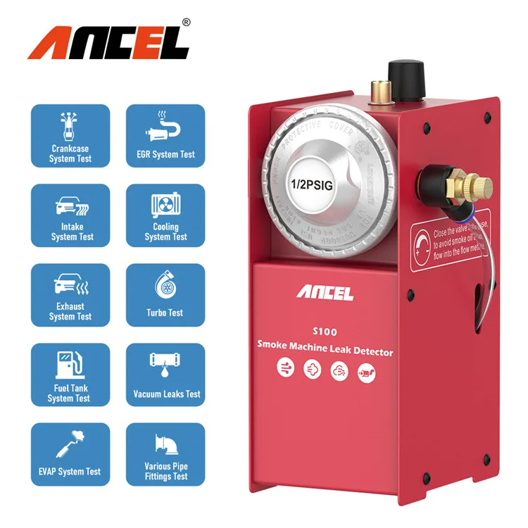 ANCEL S100 Electric Engine Analyzer Smoke Leak Detector for Truck & Car Effective Pipe Evap Diagnostics with