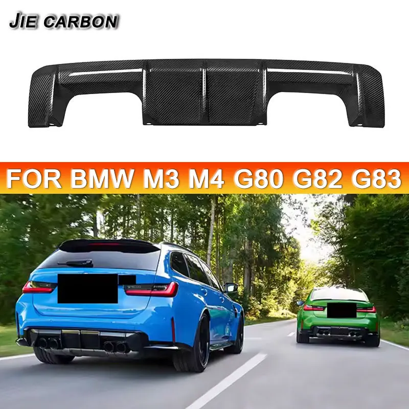 Carbon Fiber Rear Bumper Rear Lip Spoiler Diffuser Car Lip Protector Car Accessories Body Kits For BMW M3 M4 G80 G82 G83 2020+
