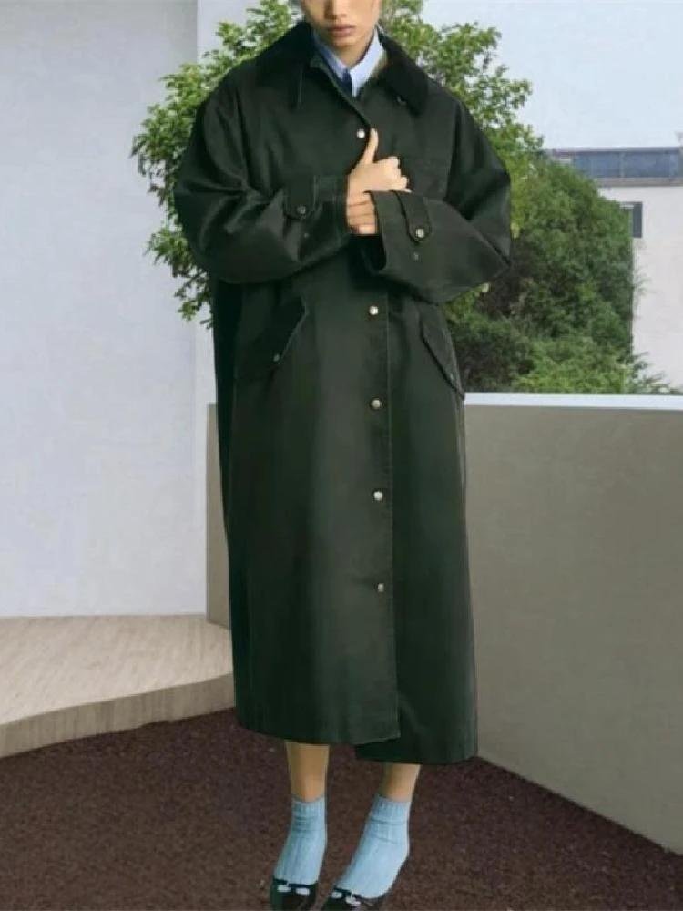 ربيع جديد المرأة معطف جلد طويل الشمع مع سروال قصير طوق بدوره إلى أسفل طوق Sle ملابس خارجية غير رسمية Faionable