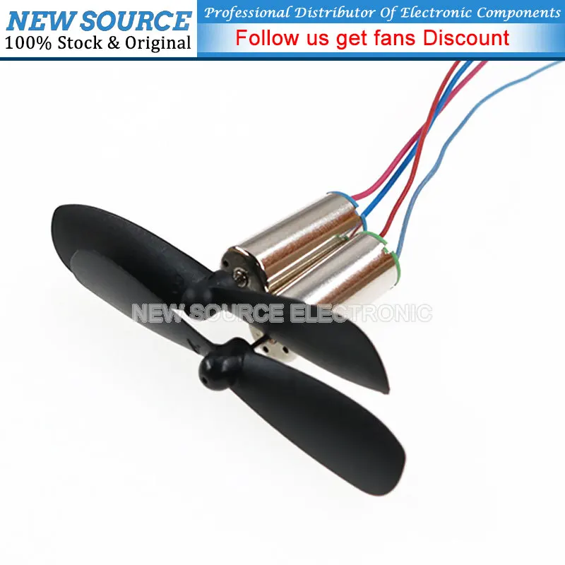 2pcs*Motor+Propelle 716 7*16MM Micro DIY Helicopter Coreless DC Motor With Propeller Great Torque High Speed Motor DC3.7-4.2V