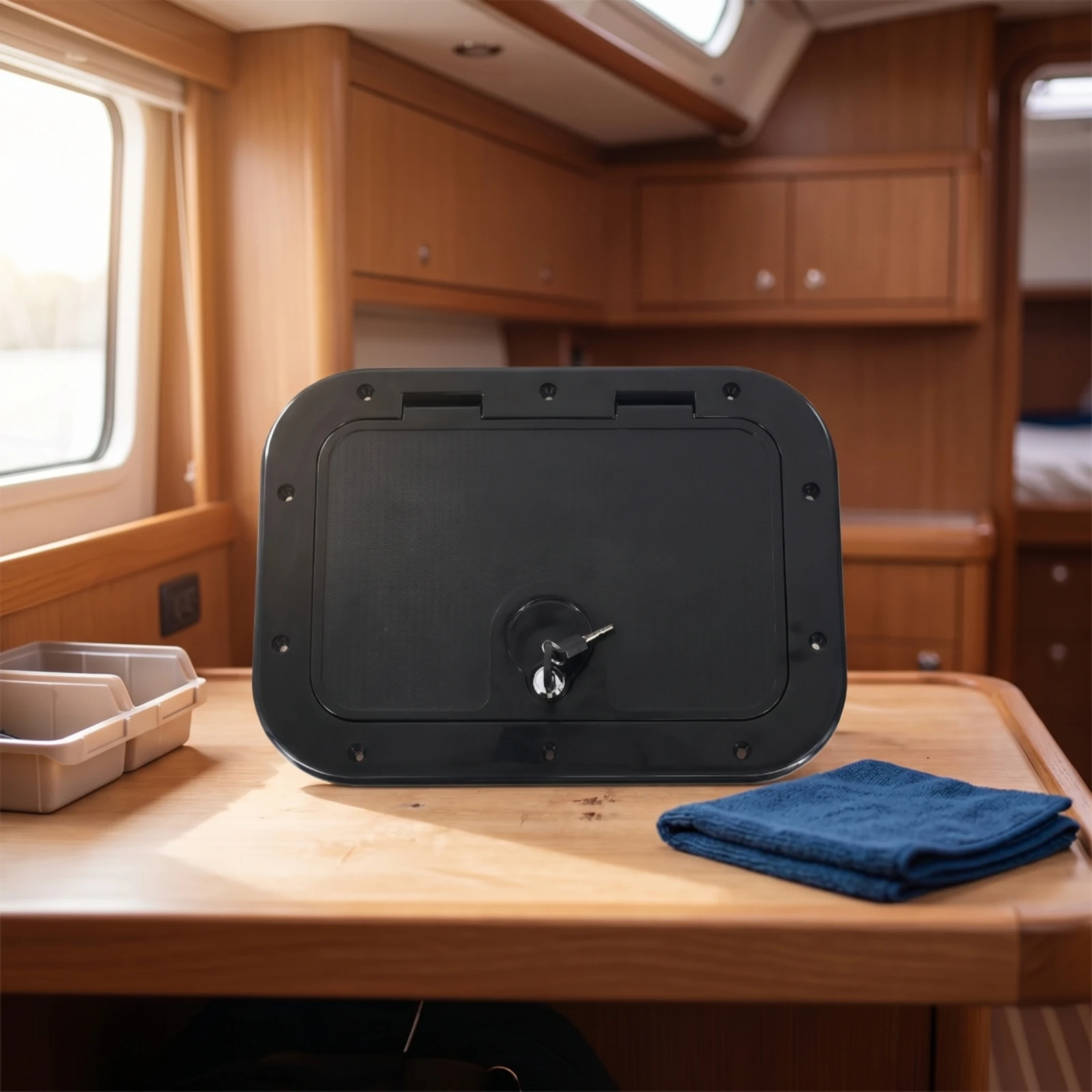 Marine Inspection Hatch Easy Open Inspection Hatch with Hinged Lid Long-Lasting Slim-Profile for Yacht Builders, Boats, Yachts view 2