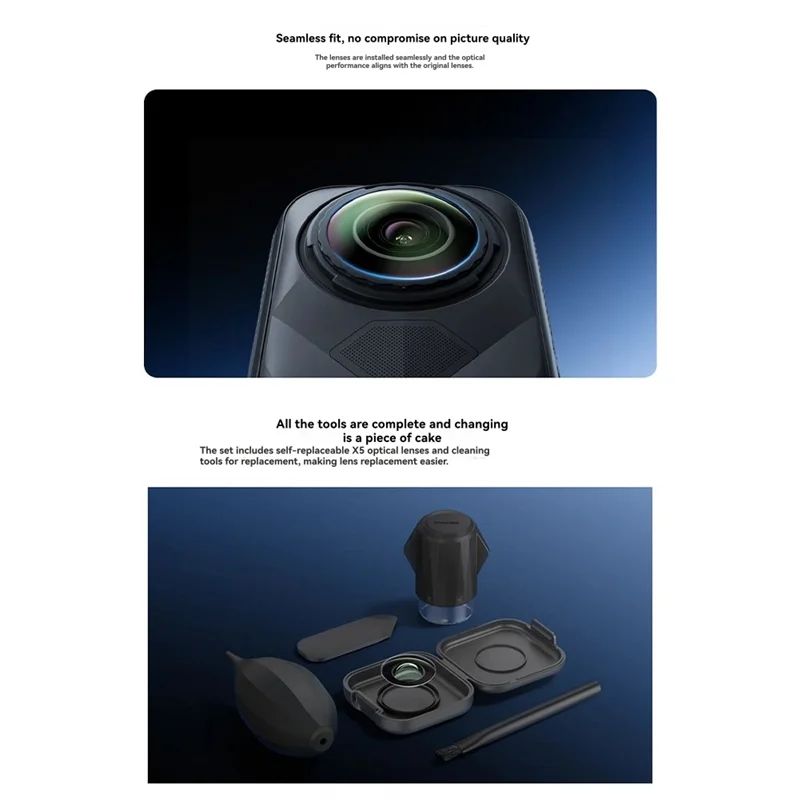 ABJF-Replacement Lens Glass For Insta360 X5 Camera Repair Parts Durable Spare Accessory