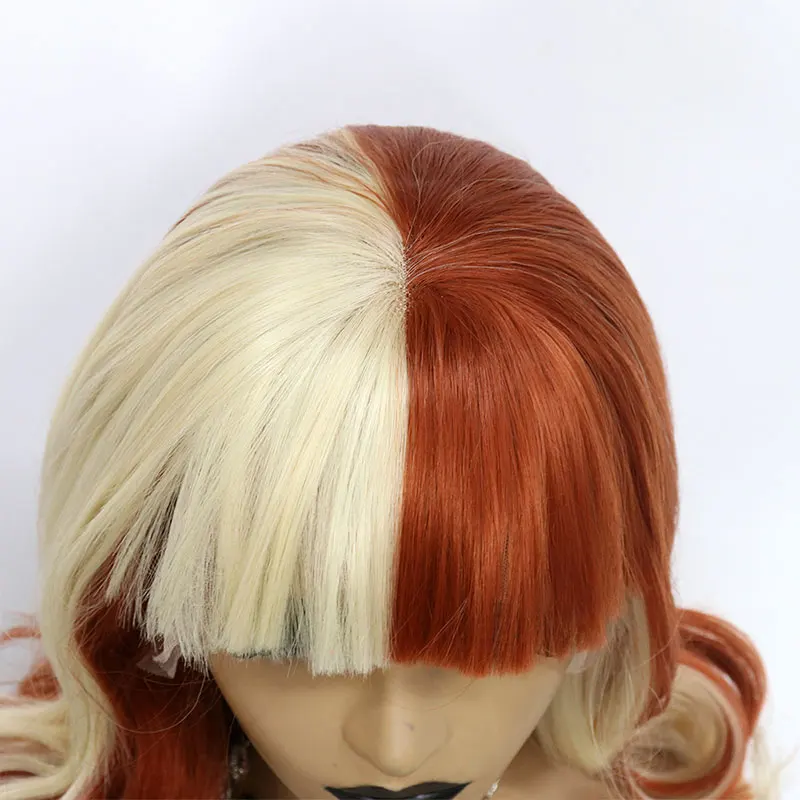 Orange Color Synthetic Loose Wave 13x4 Lace Front Wig Gluess Heat Resistant Drag Queen Cosplay Wigs For Black Women Pre Plucked