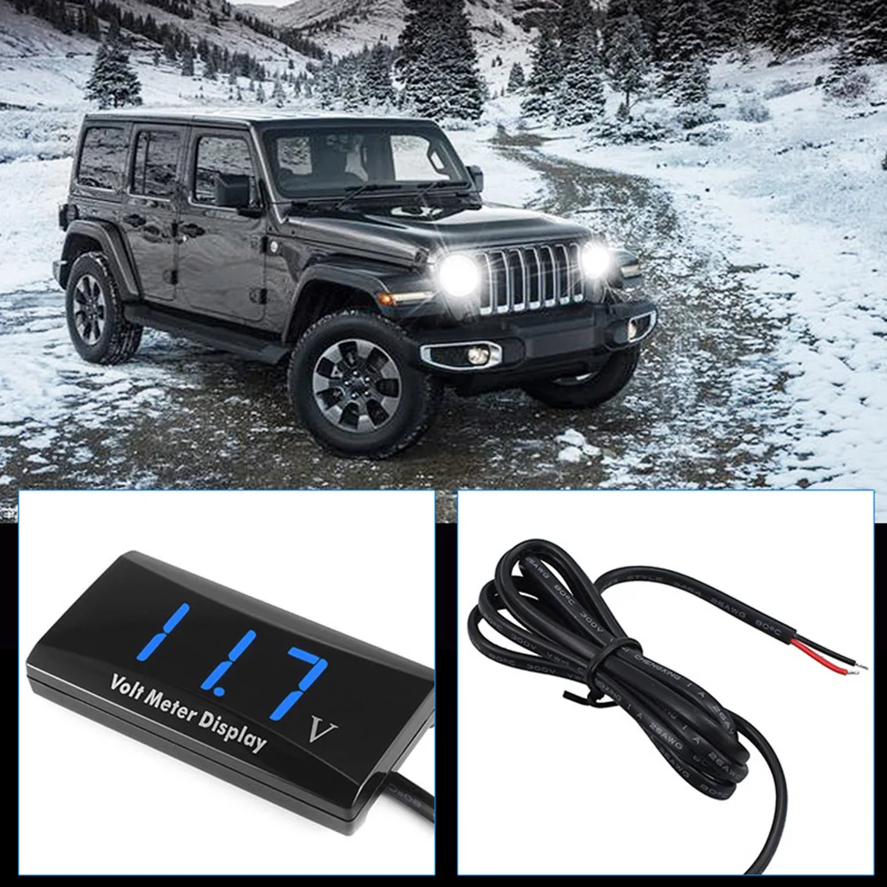 

Blue Led Digital Voltmeter Dc 12V Waterproof Voltage Gauge For Car Motorcycle Boat Camper Anti-Frost Wear-Resistant Precise