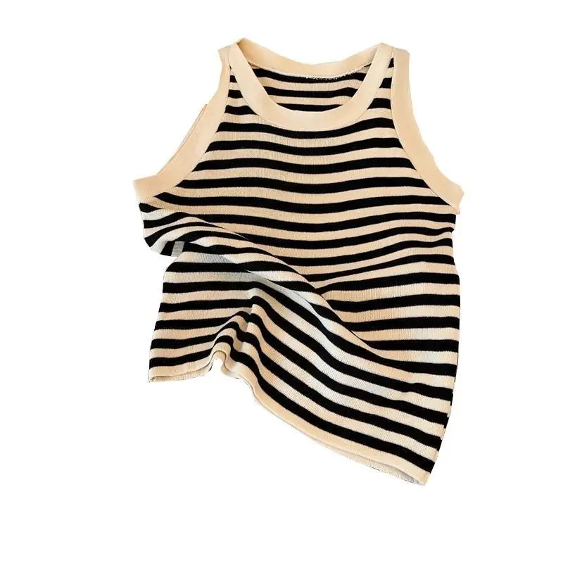 XL-6XL Coquette Backless Cami Topฤดูร้อนPlusขนาดSlimming Stripe Braletteเซ็กซี่Shapewear Camisole Layered Top Breathable