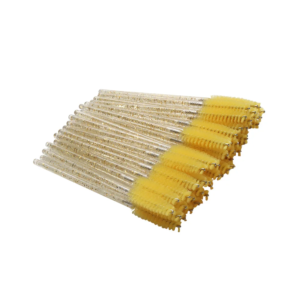 100Pcs Disposable Eyelash Mascara Brushes Crystal Rod Flexible Lash Combs Portable Lash Separators Eyelash Makeup Brushes