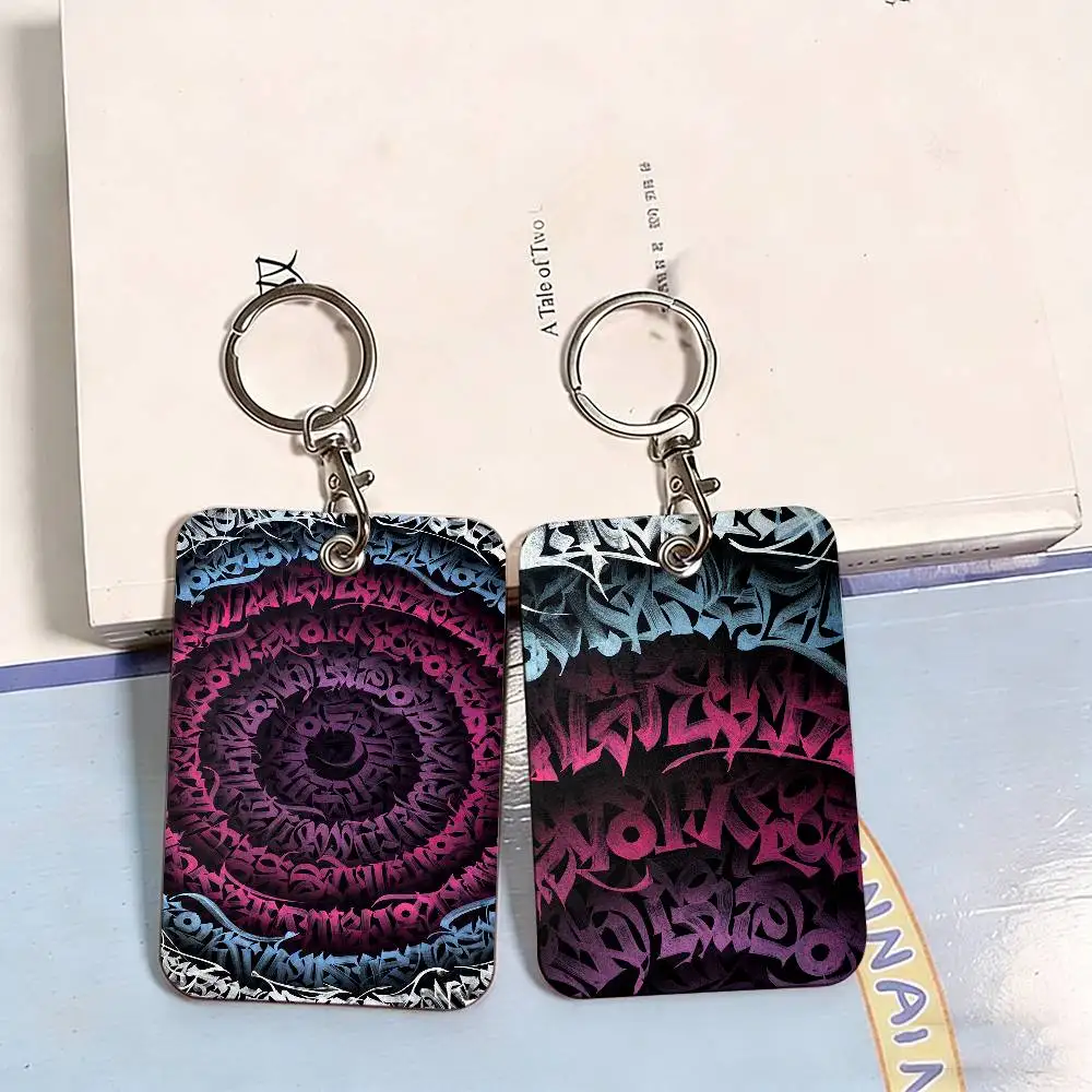 Pokras Totem Design Lampas Art Graffiti 1pc INS Creative Cartoon Student Campus Card Holder For Meal Card, Bus Card, Work Card
