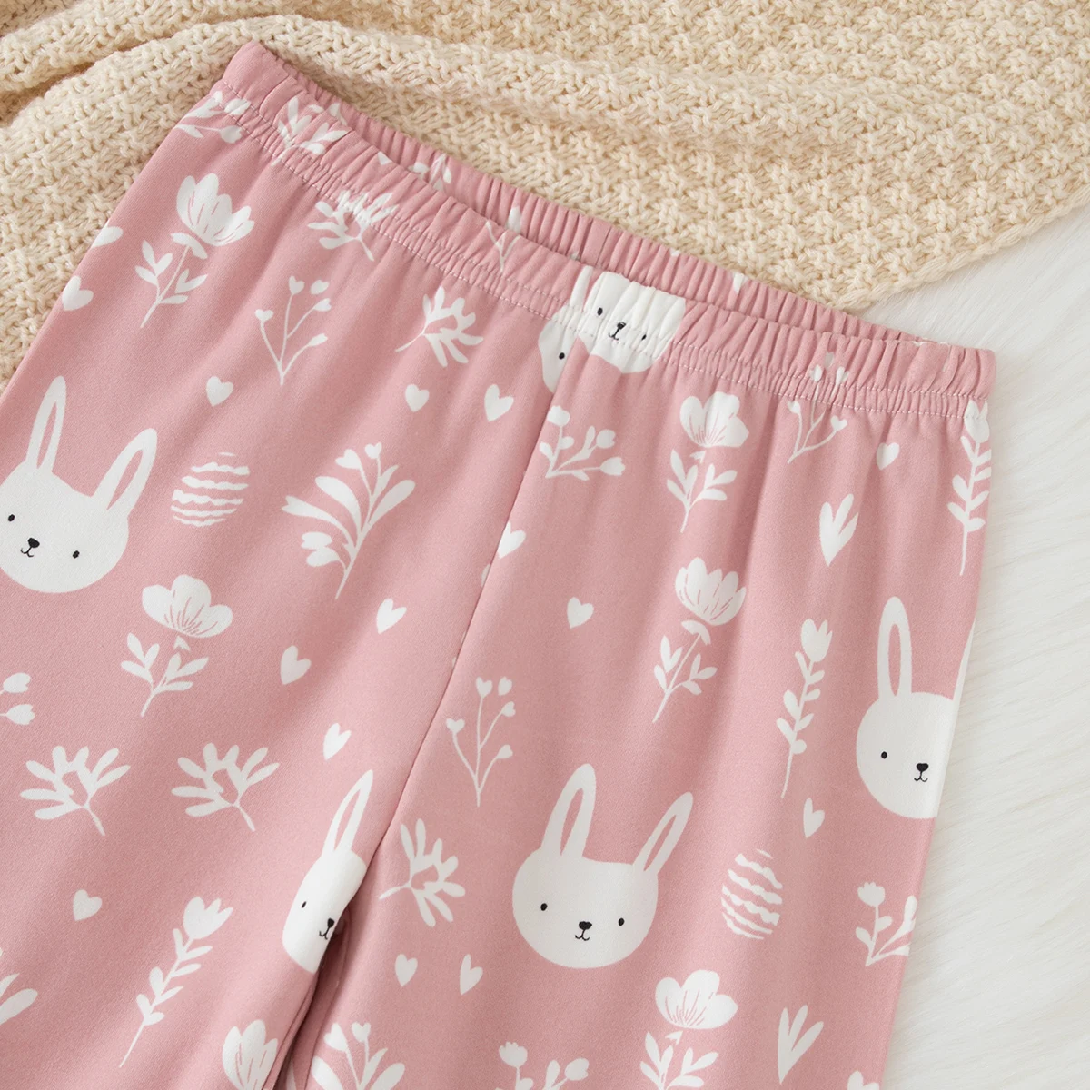 2-teiliges Set aus süßer und niedlicher bedruckter, warmer und dicker Unterwäsche für Mädchen im Herbst und Winter, bequemes langärmeliges Hausset – Detail 23