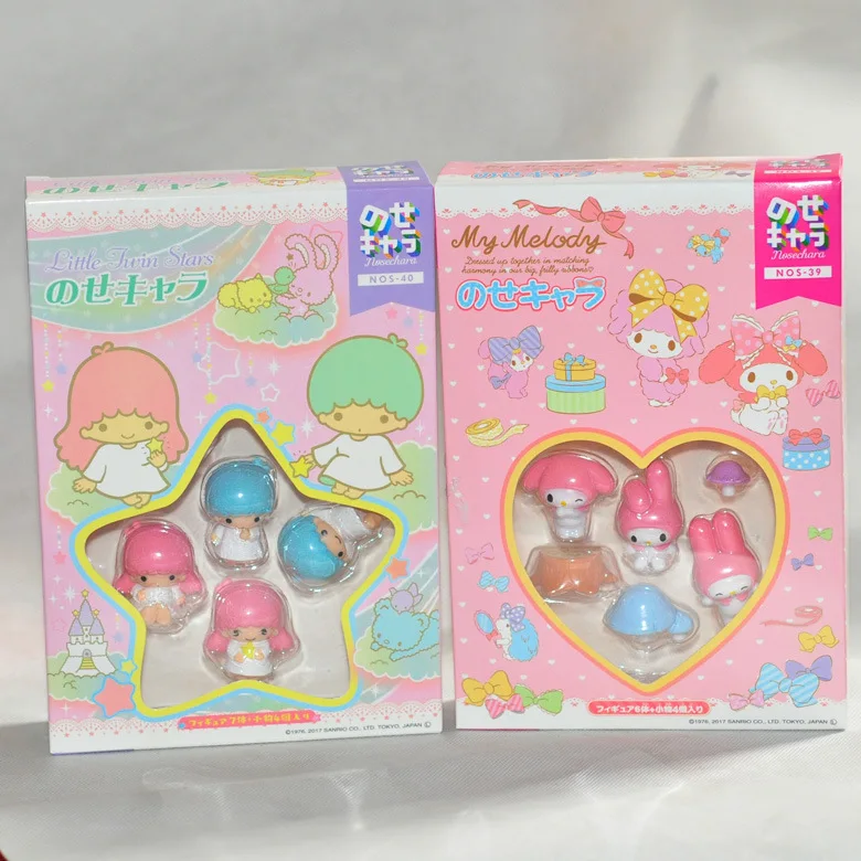 Sanrio Anime My Melody Stacking Series Mini Diy Free Combo Model Cartoon Little Twin Star Kids Collection Toy Birthday Present