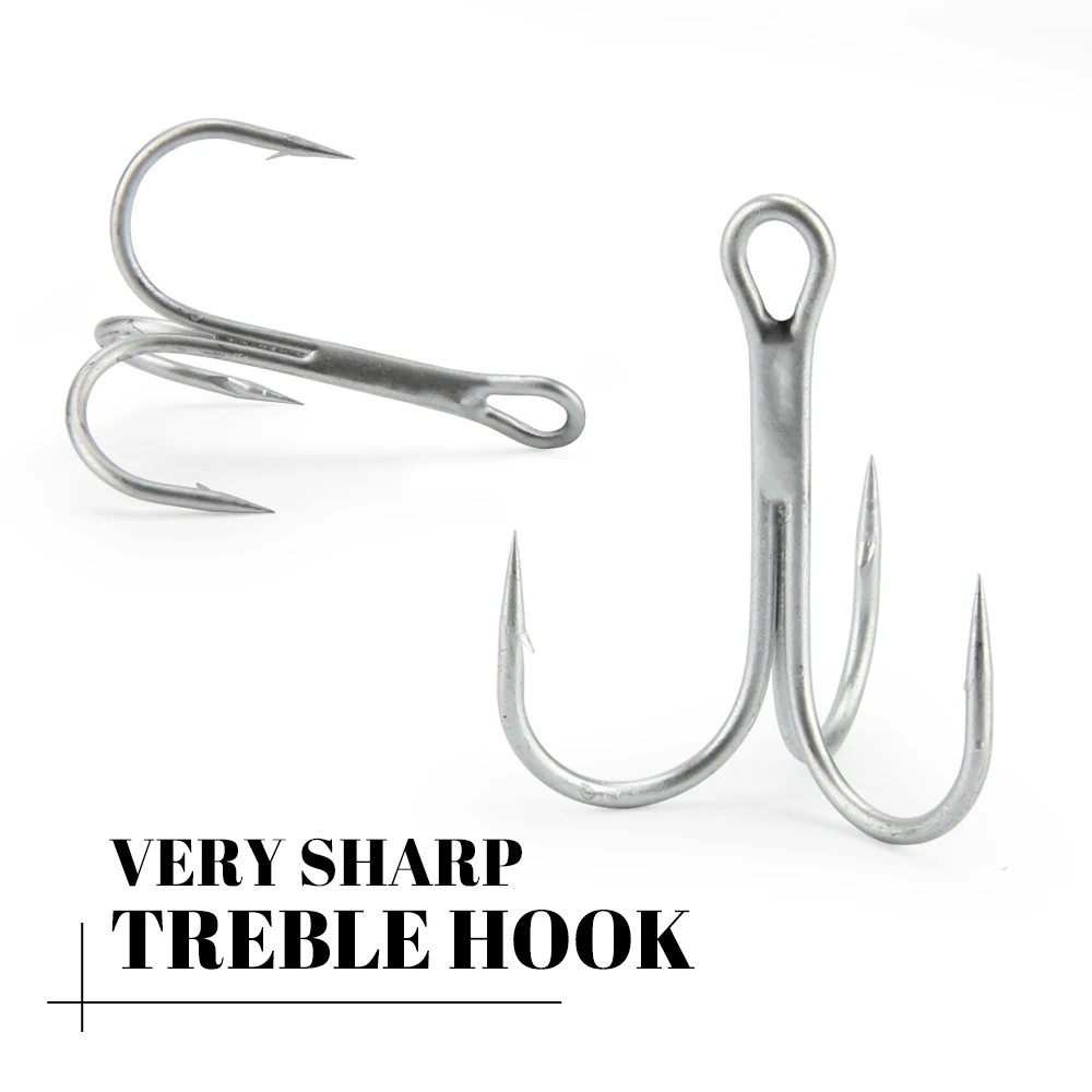 Rosewood Fishing Leader Stinger Rig Hook Stainless Steel Wire Line Overturned Treble Hooks Pike Perch Bass Accessories 3pcs/Pack