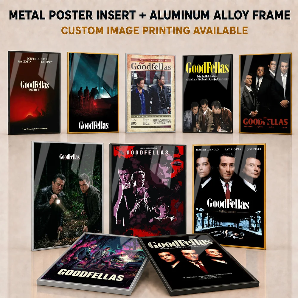 Goodfellas Metal Poster With Aluminum Alloy Frame Personalized Neo Noir Crime Scene Wall Art For Home Theater Drama Lover Gift