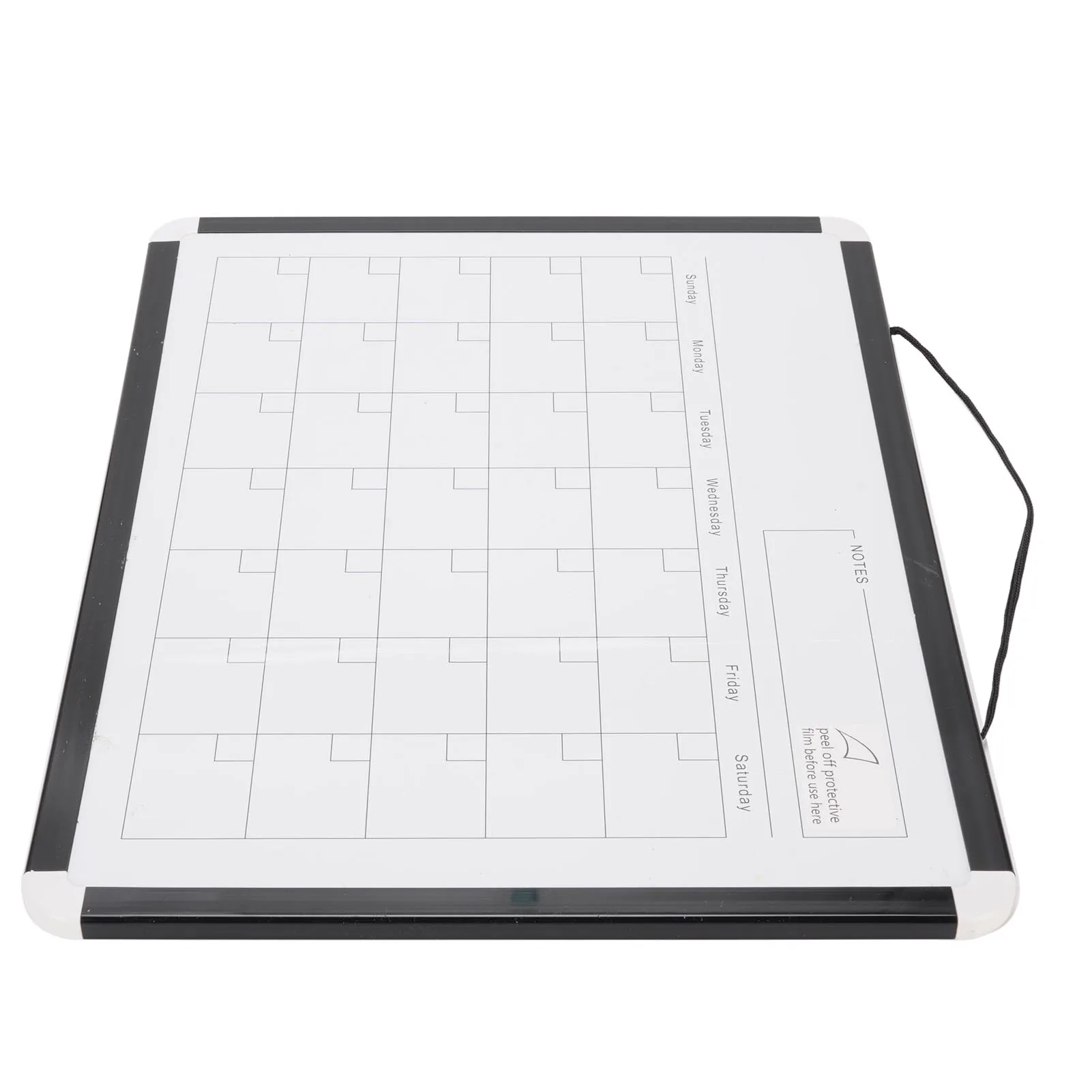 Lavagna cancellabile a secco Calendario mensile da parete Lavagna bianca magnetica portatile bifacciale con cornice in alluminio nero per la casa