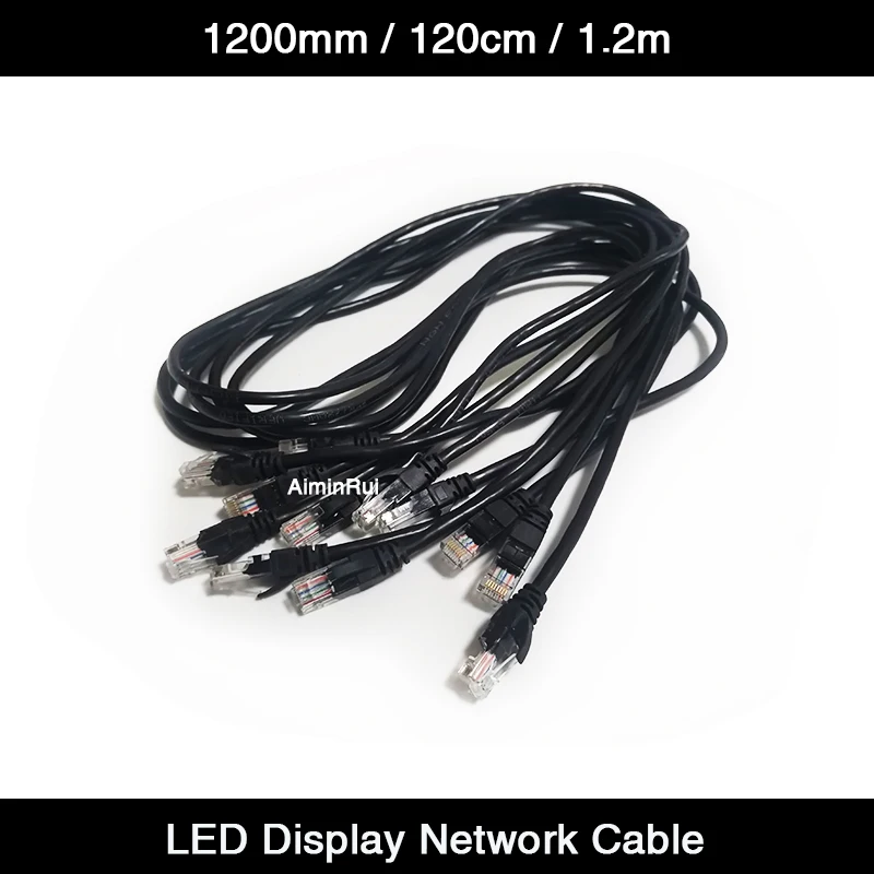 

10Pcs/Lot 1200mm / 1.2meter RJ45 Indoor and Outdoor LED Control Card LED Display Network Cable