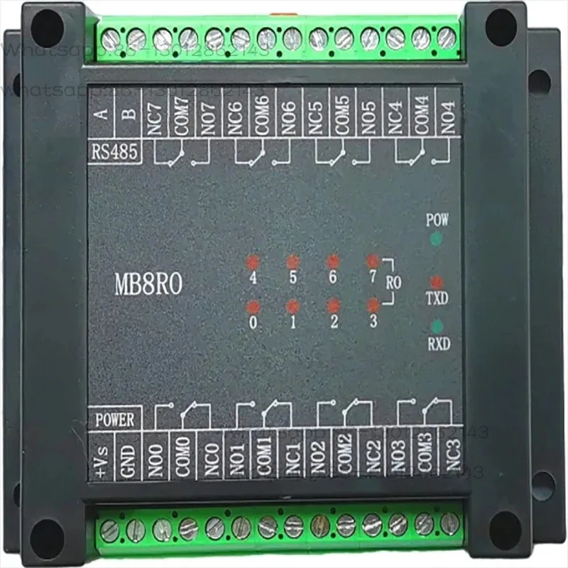 MB8RO switch output module 8 relay outputs isolated RS485 MODBUS RTU communication