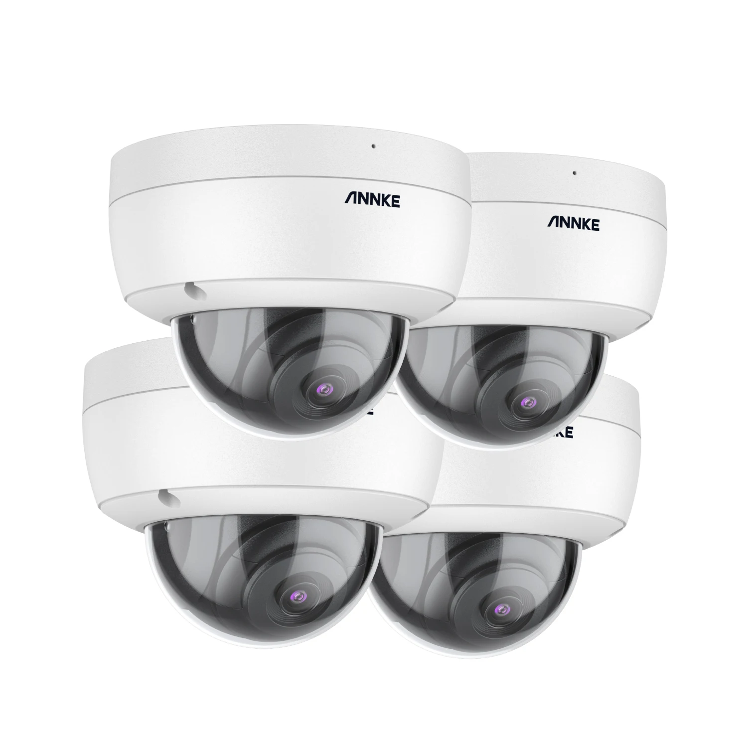 

ANNKE 4pcs 3K(5MP) PoE IP Dome Camera 4pcs Set Vandal-proof CCTV Camera With AI & Smart Dual Light & Microphone SD/SDHC/SDXC