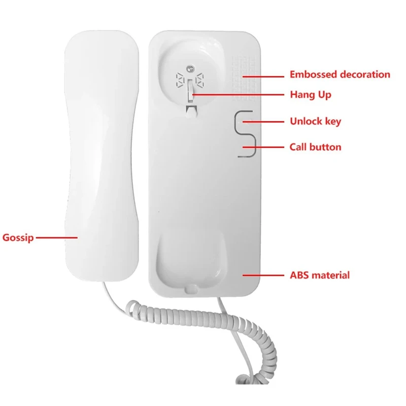 Campainhas eletrônicas de intercomunicação para prédio de apartamentos, 2 fios audio telefone, sem estação exterior