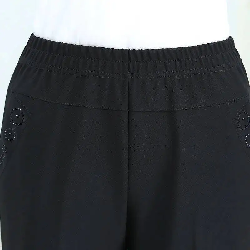 Winter Pants Women Thick Velvet Pants Grandma Mother Casual Warm High Waist Straight Trousers Middle-aged Female Pant