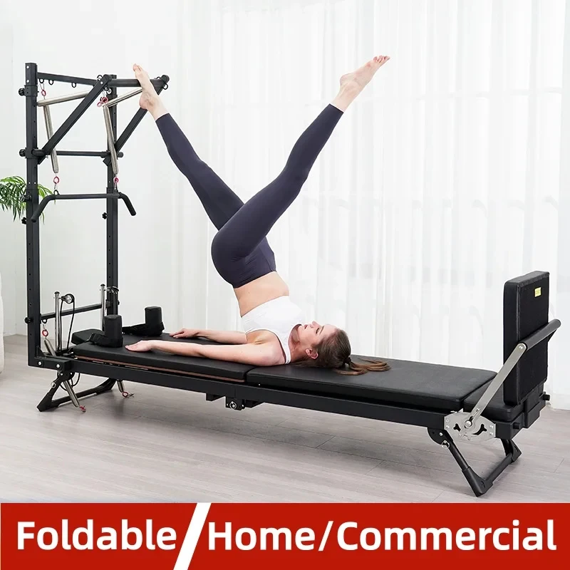 Folding Pilates - Retractable Detachable Iron Commercial and Yoga Training Bed Semi-high Tower